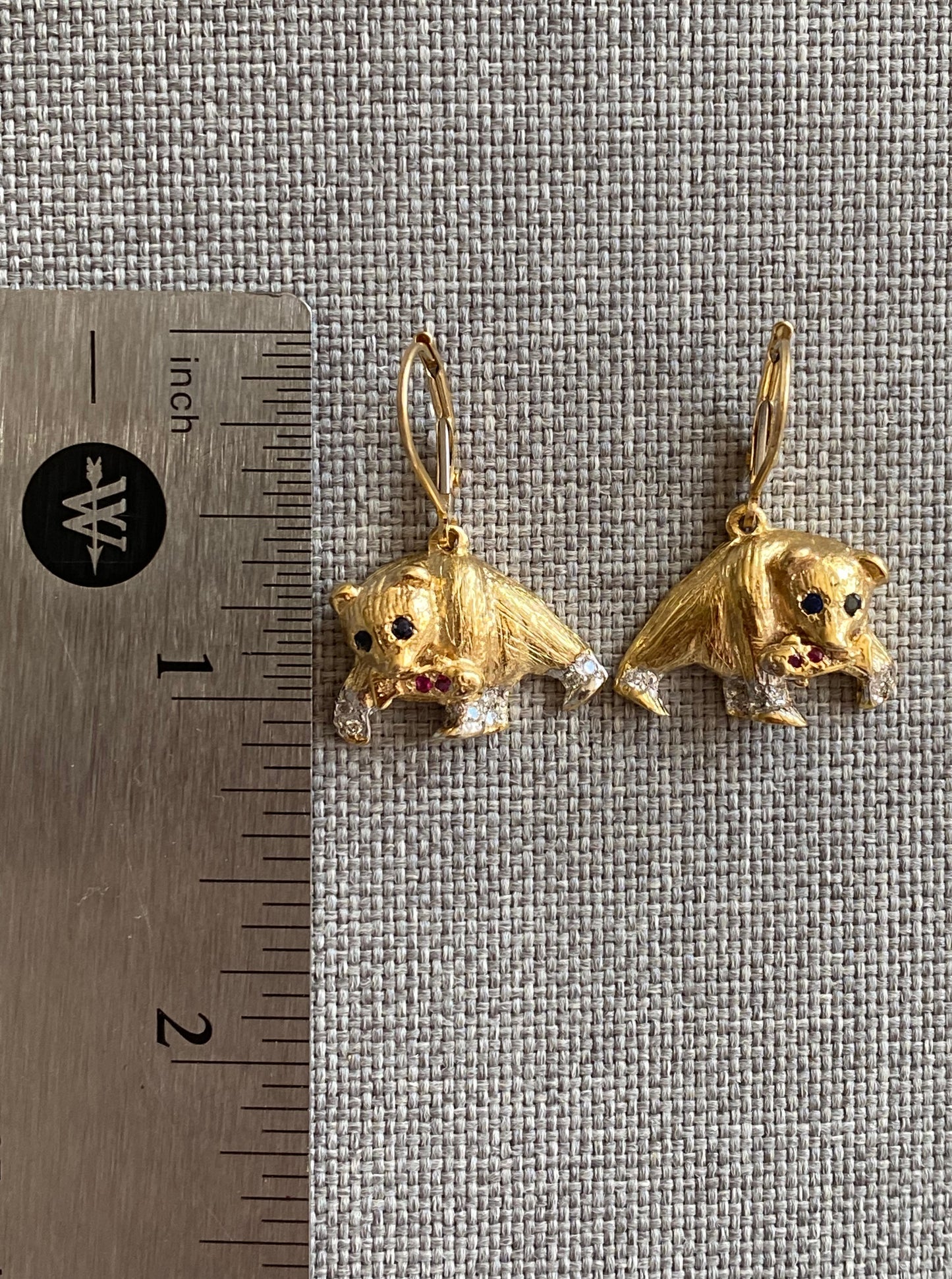 Bear & Fish Dangle Earrings