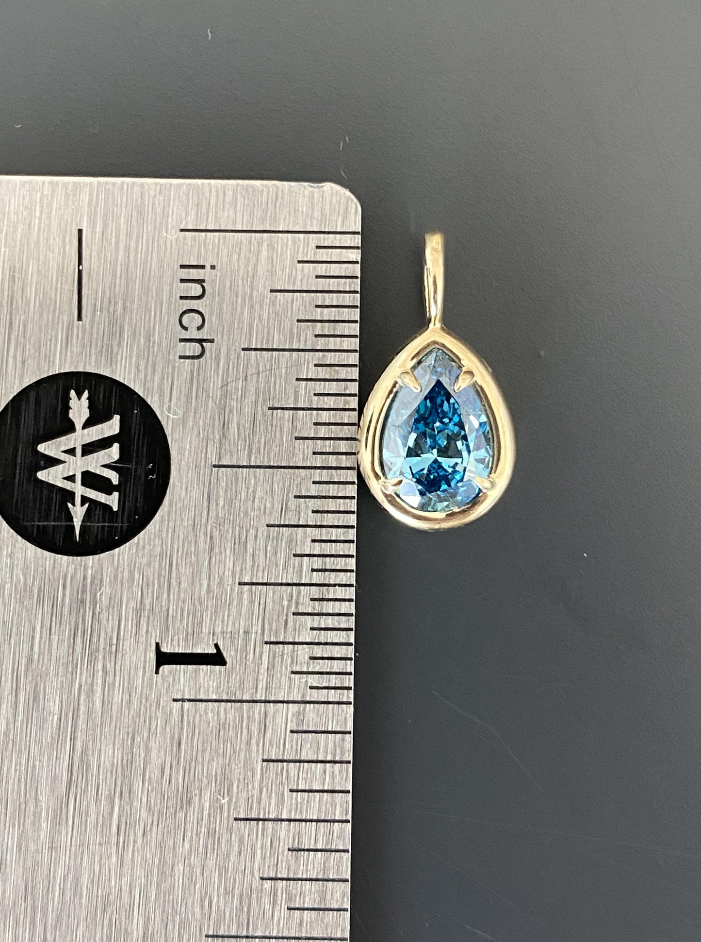 Blue Diamond Charm (Pear Shape)