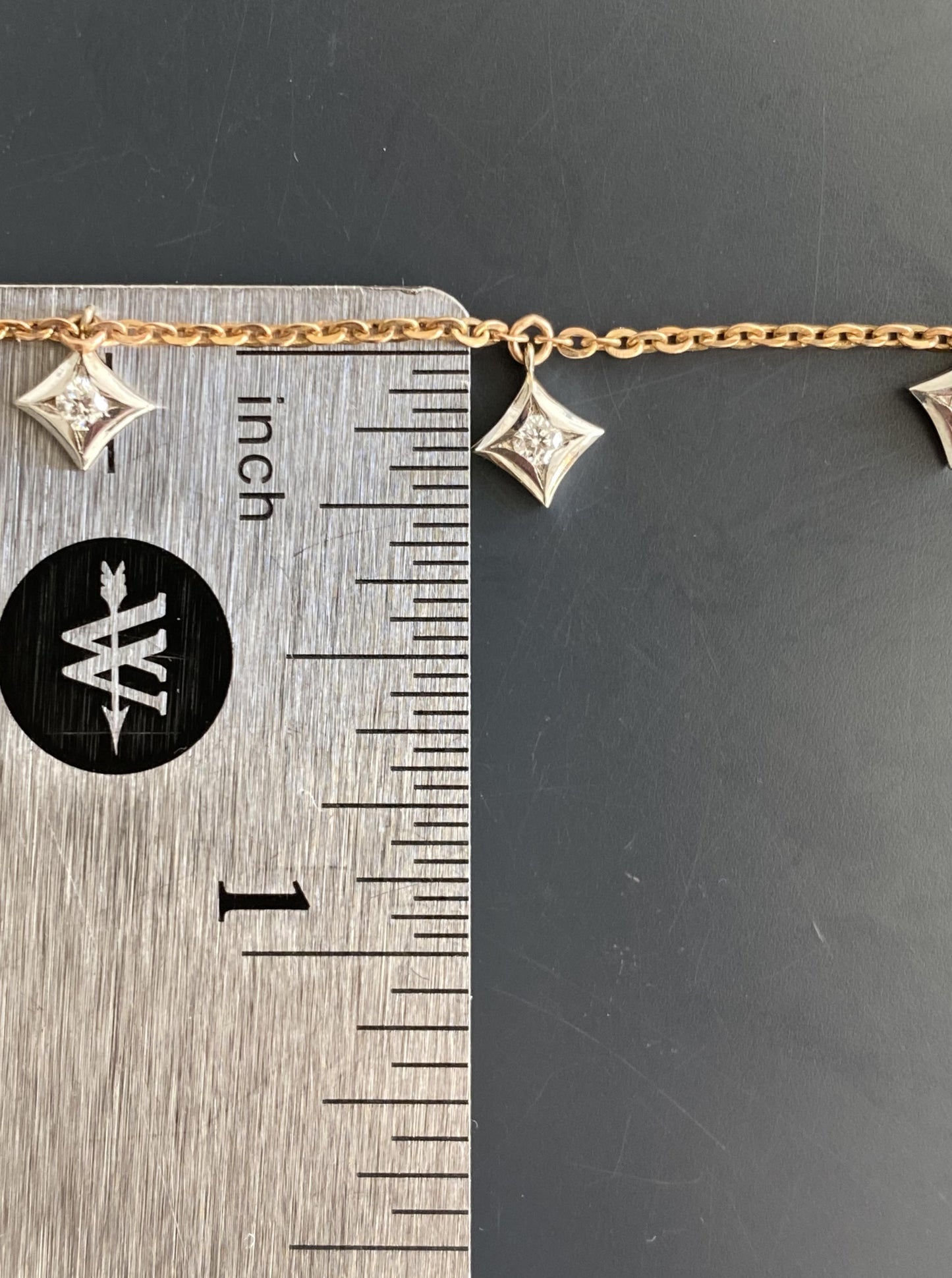 Celestial Drop Diamond Star Necklace (Rose Gold)