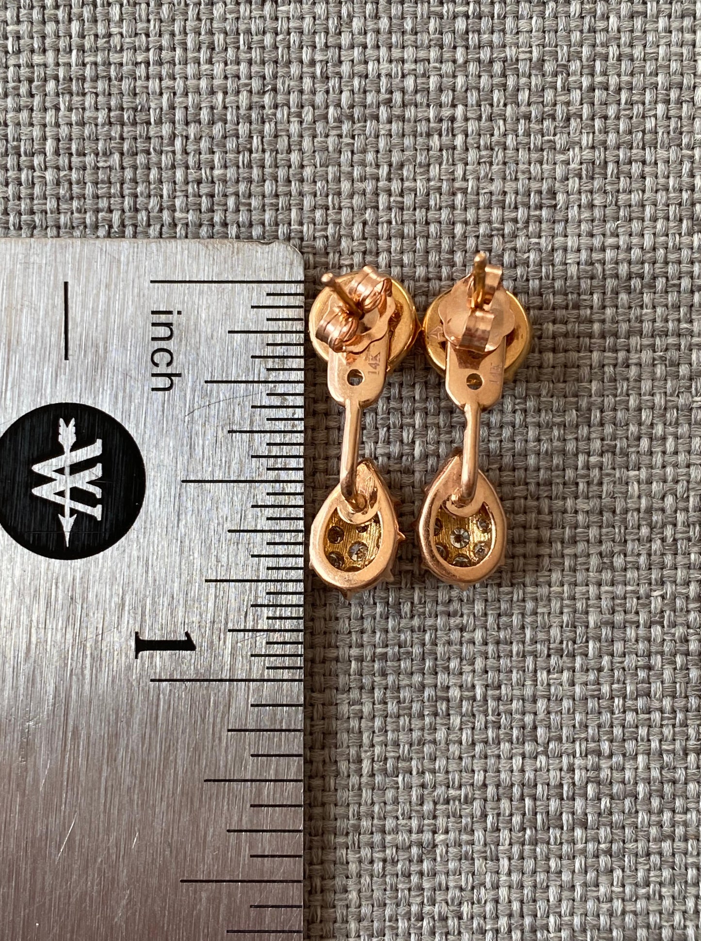 Rose Gold Diamond Jacket Earrings