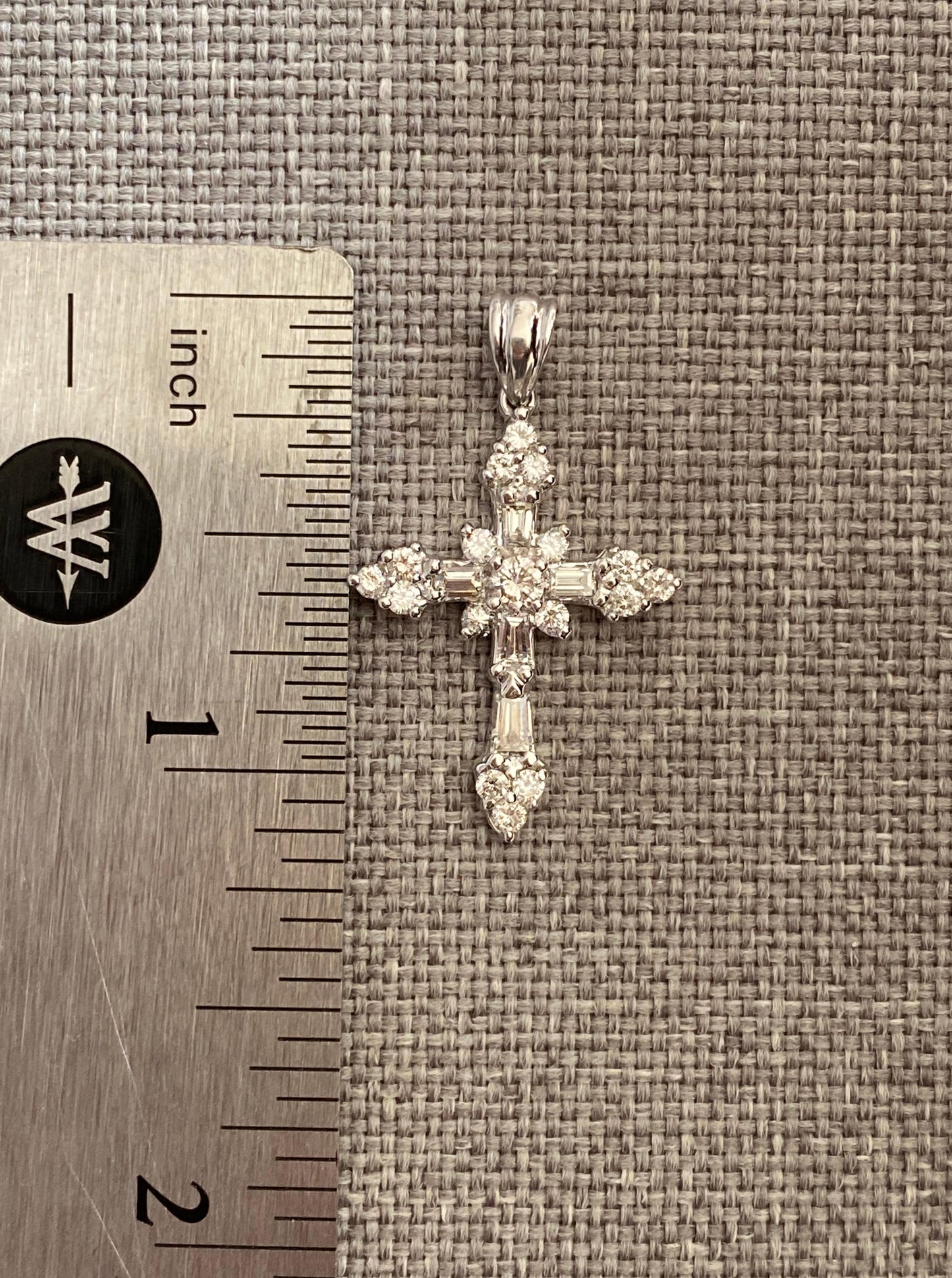 White Gold Diamond Cross Pendant