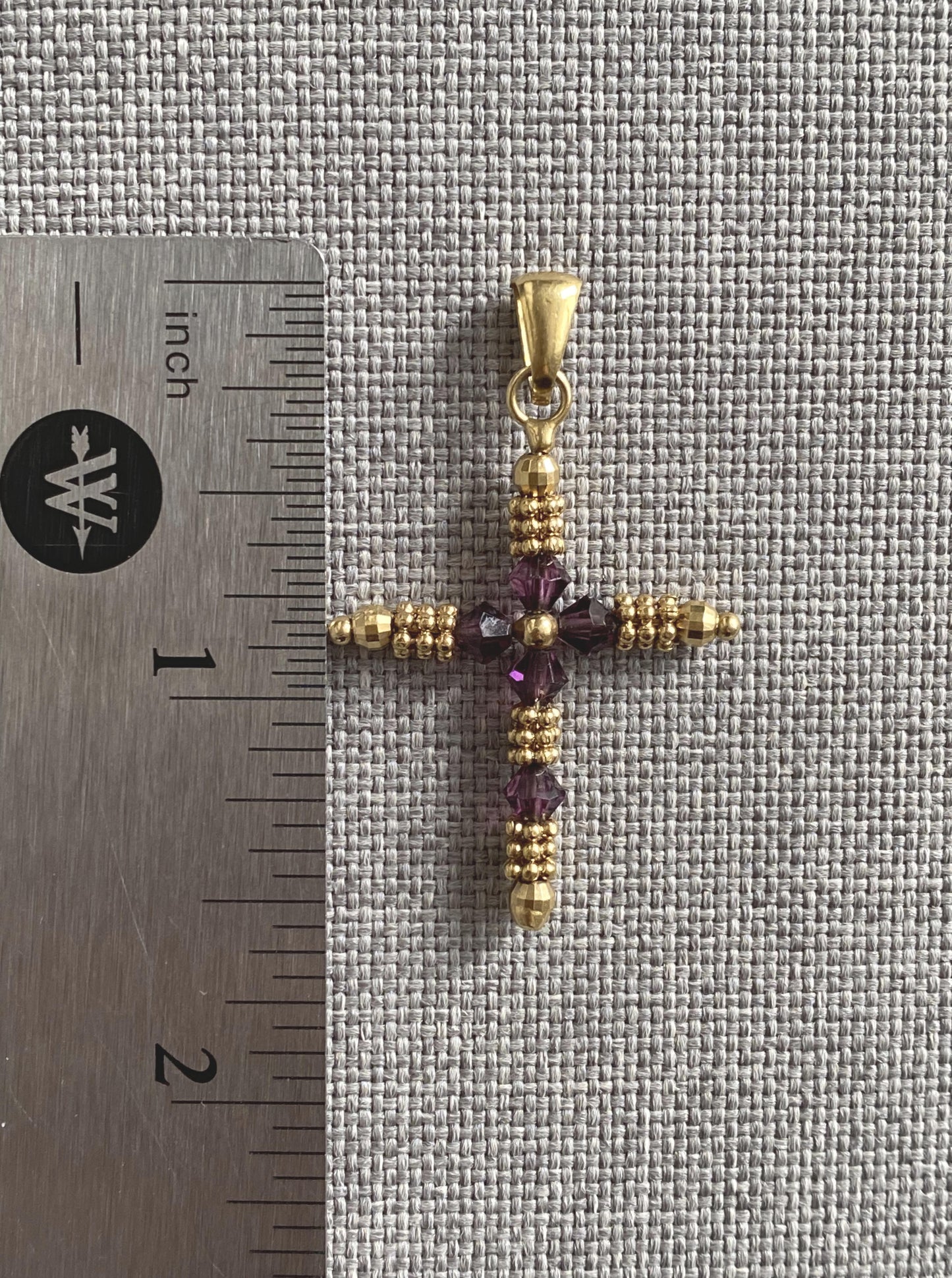 14K beaded Cross Pendant