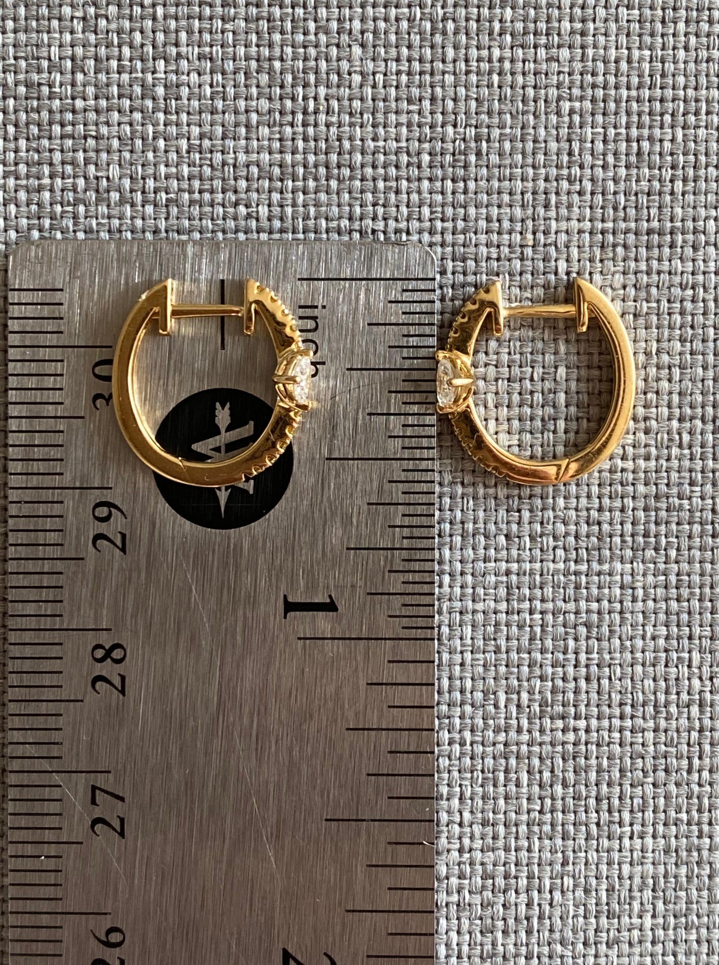 White and Yellow Diamond Hoops