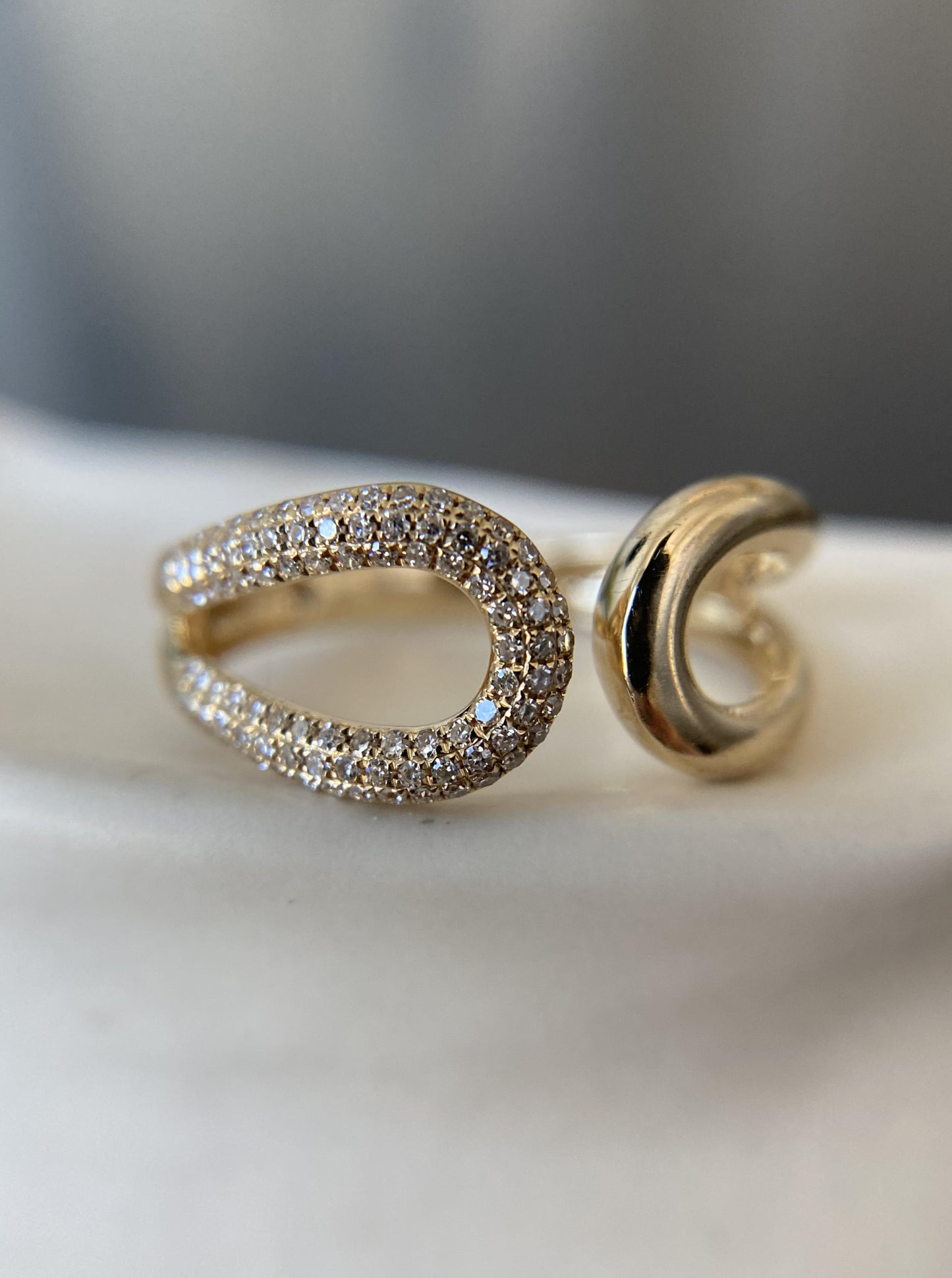 Double "U" Diamond Open Ring