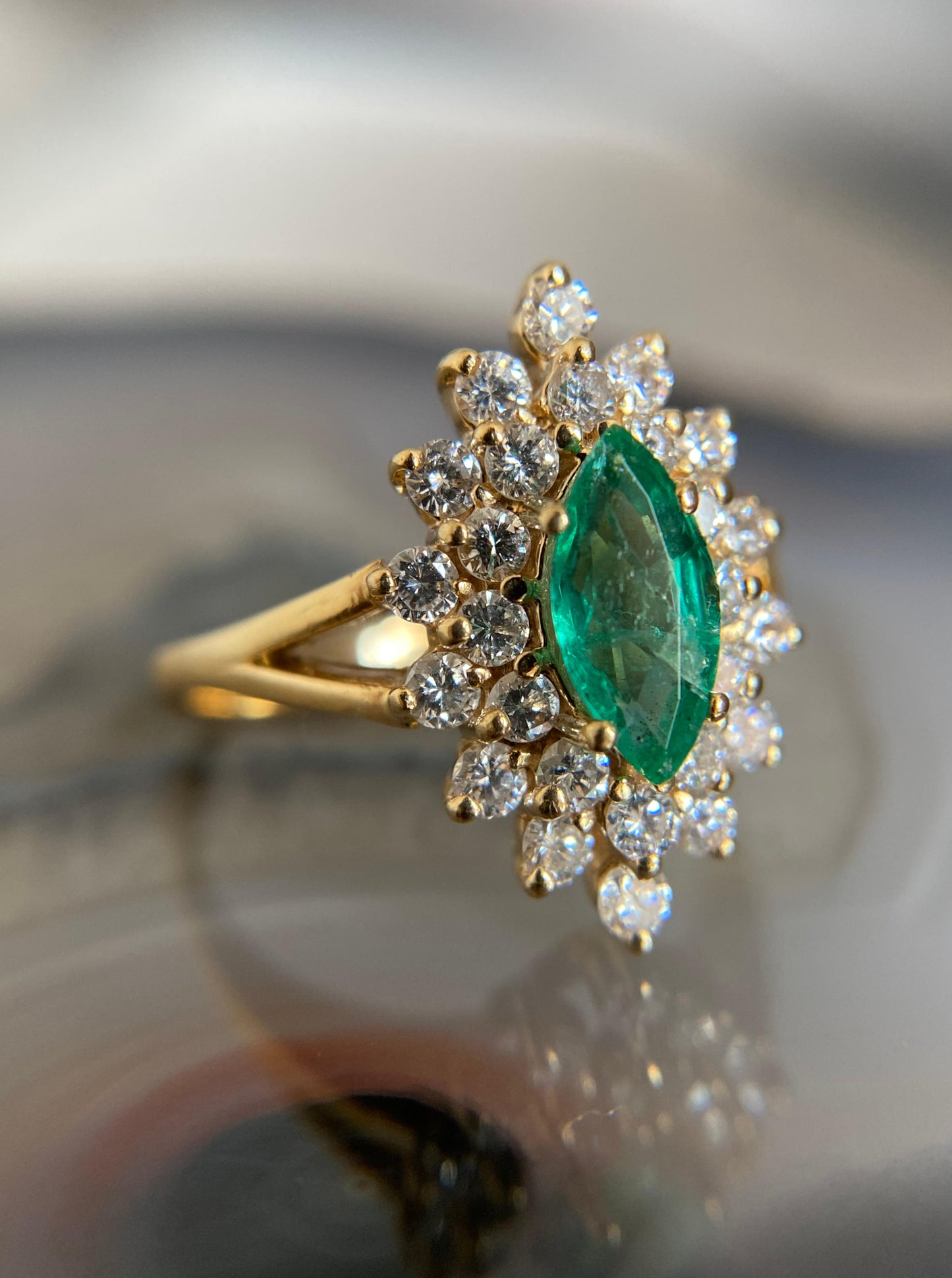 Vintage Emerald Cocktail Ring