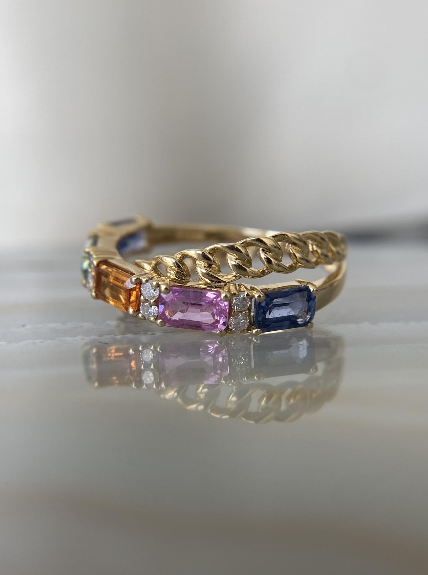 Criss Cross Muti Sapphire Band
