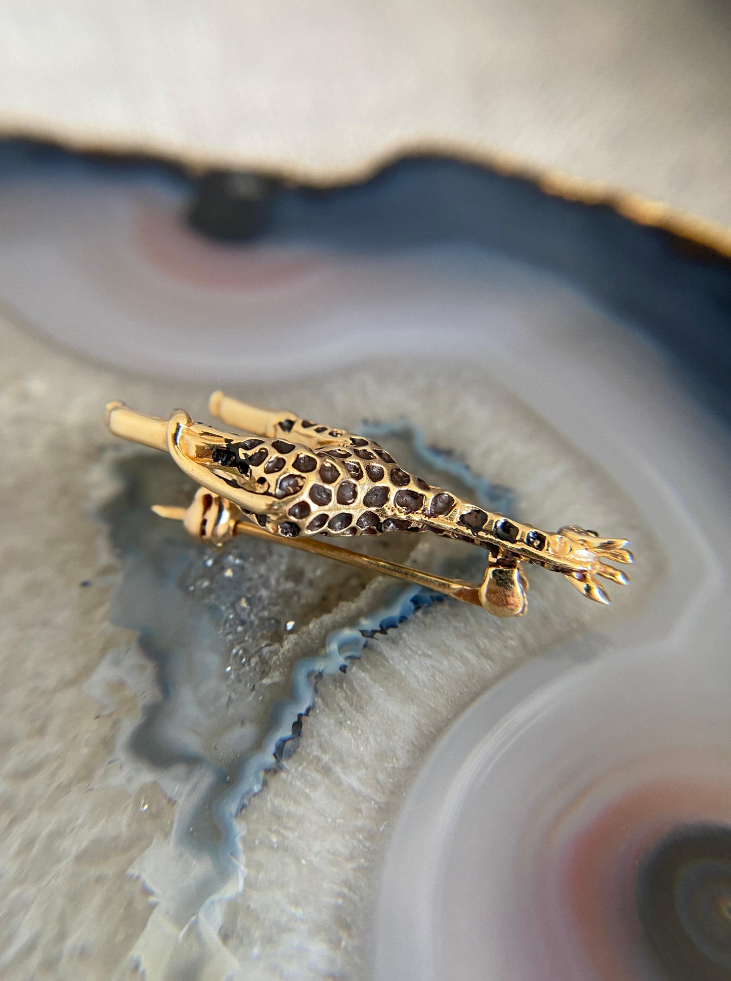 Vintage Giraffe Enamel Brooch