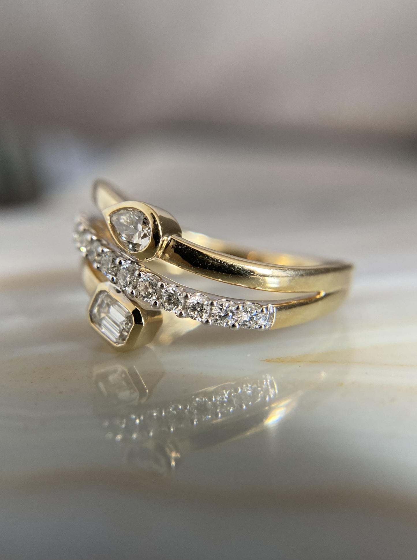 Three Tier Diamond Band