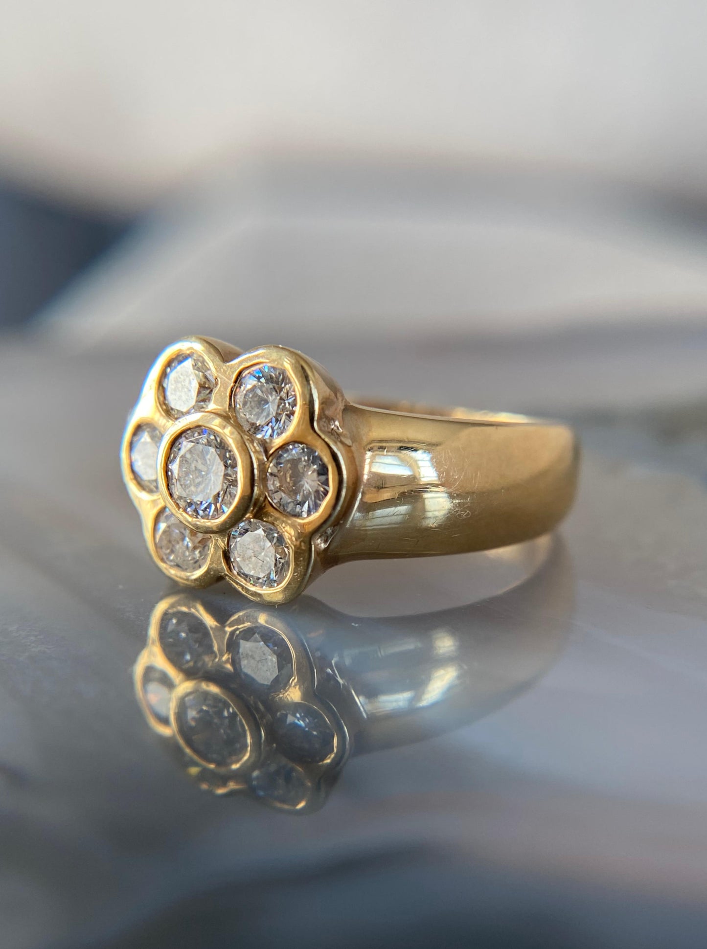 Vintage Flower Diamond Ring