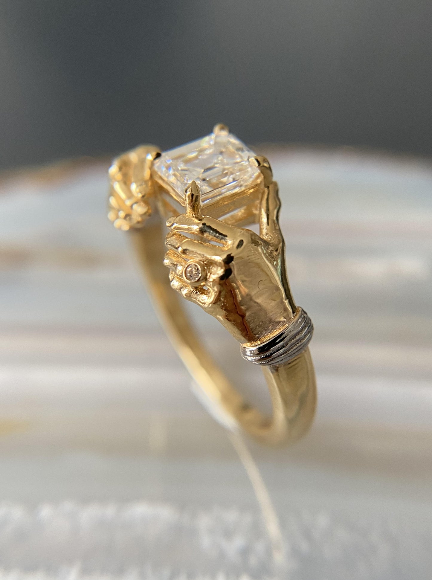 18K Claddagh Diamond Ring