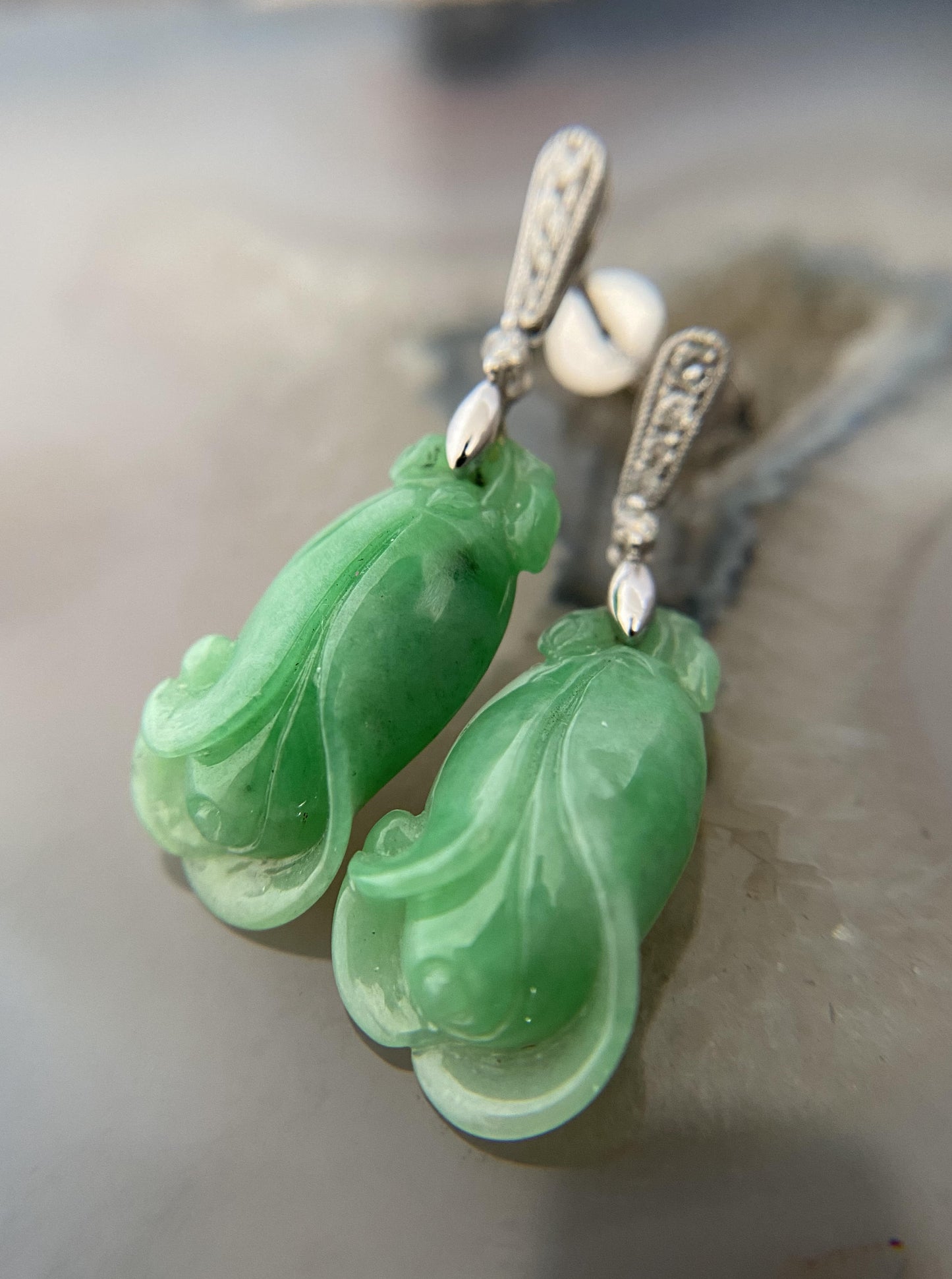 Floral Jade Earrings