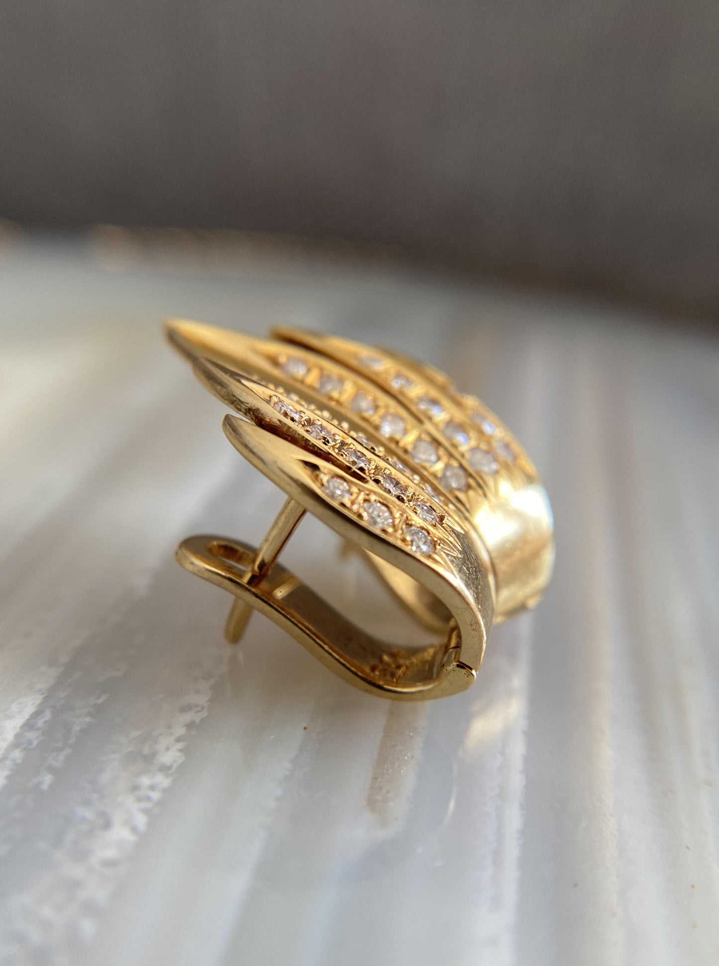 Vintage Diamond Wing Earrings