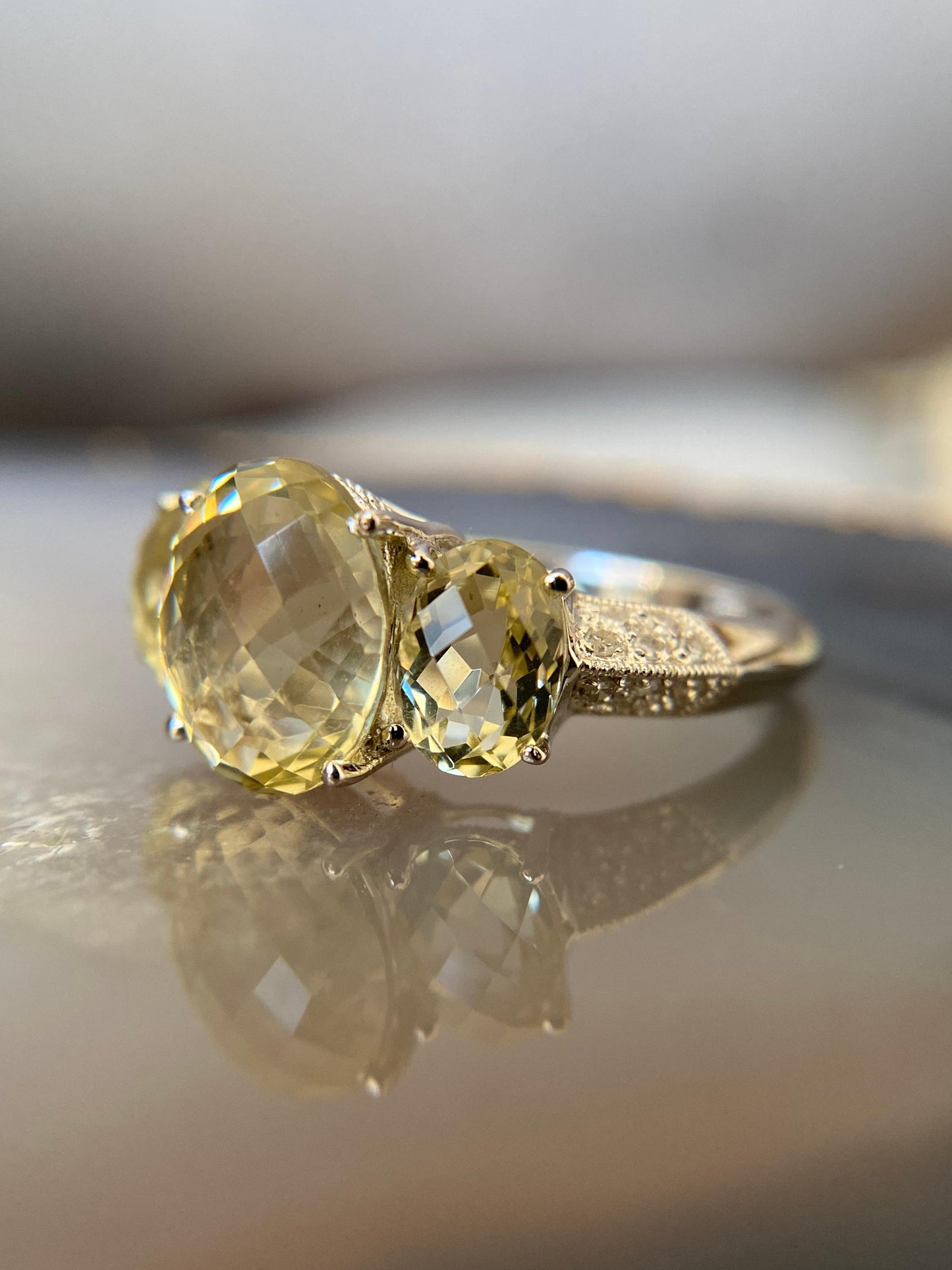 Estate Lemon Quartz Ring