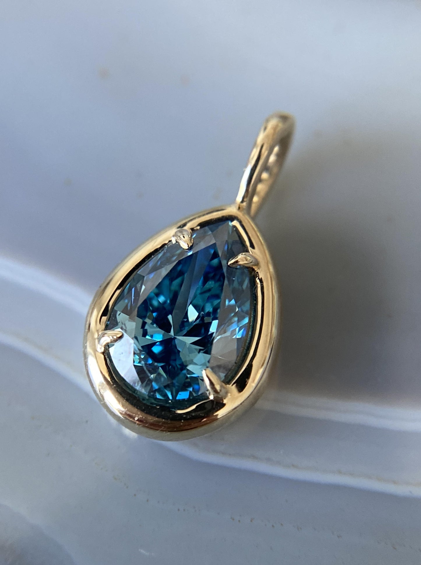 Blue Diamond Charm (Pear Shape)