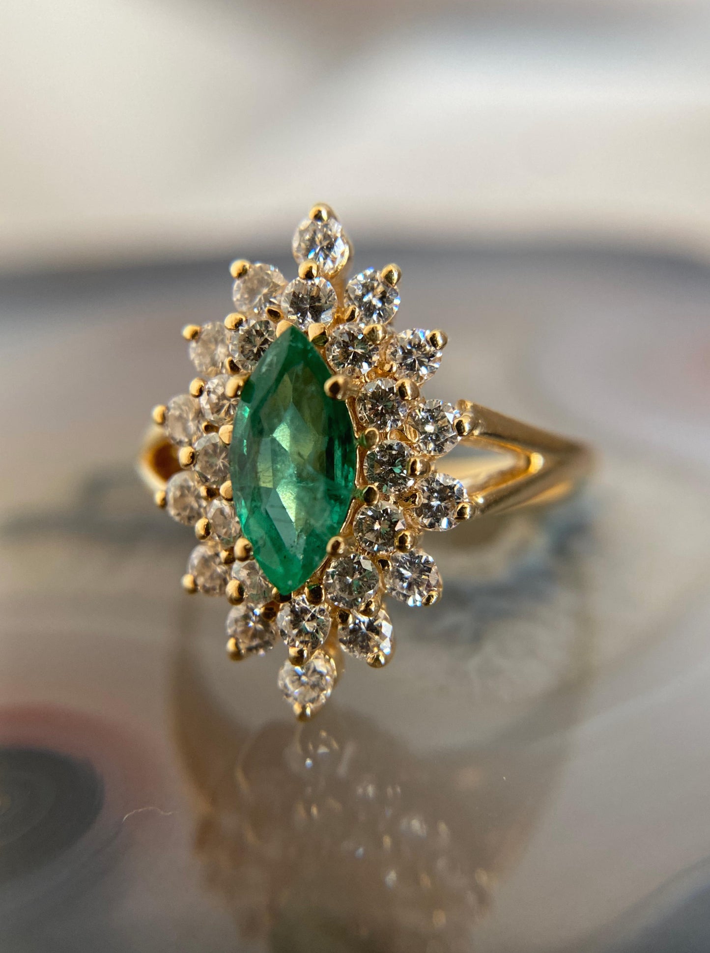 Vintage Emerald Cocktail Ring