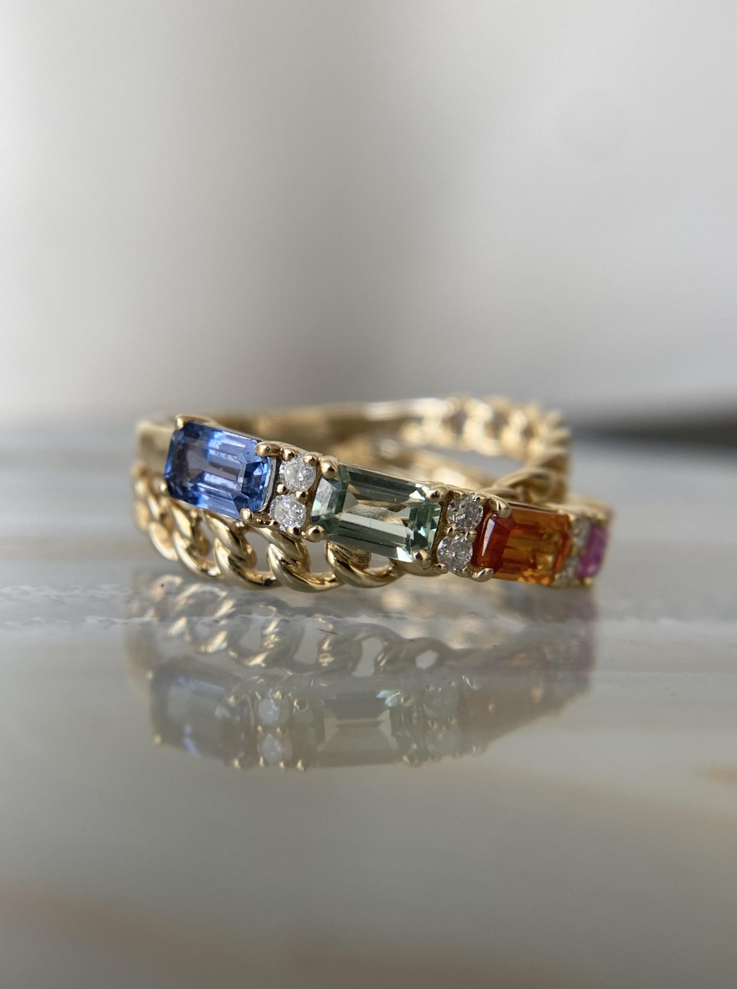 Criss Cross Muti Sapphire Band