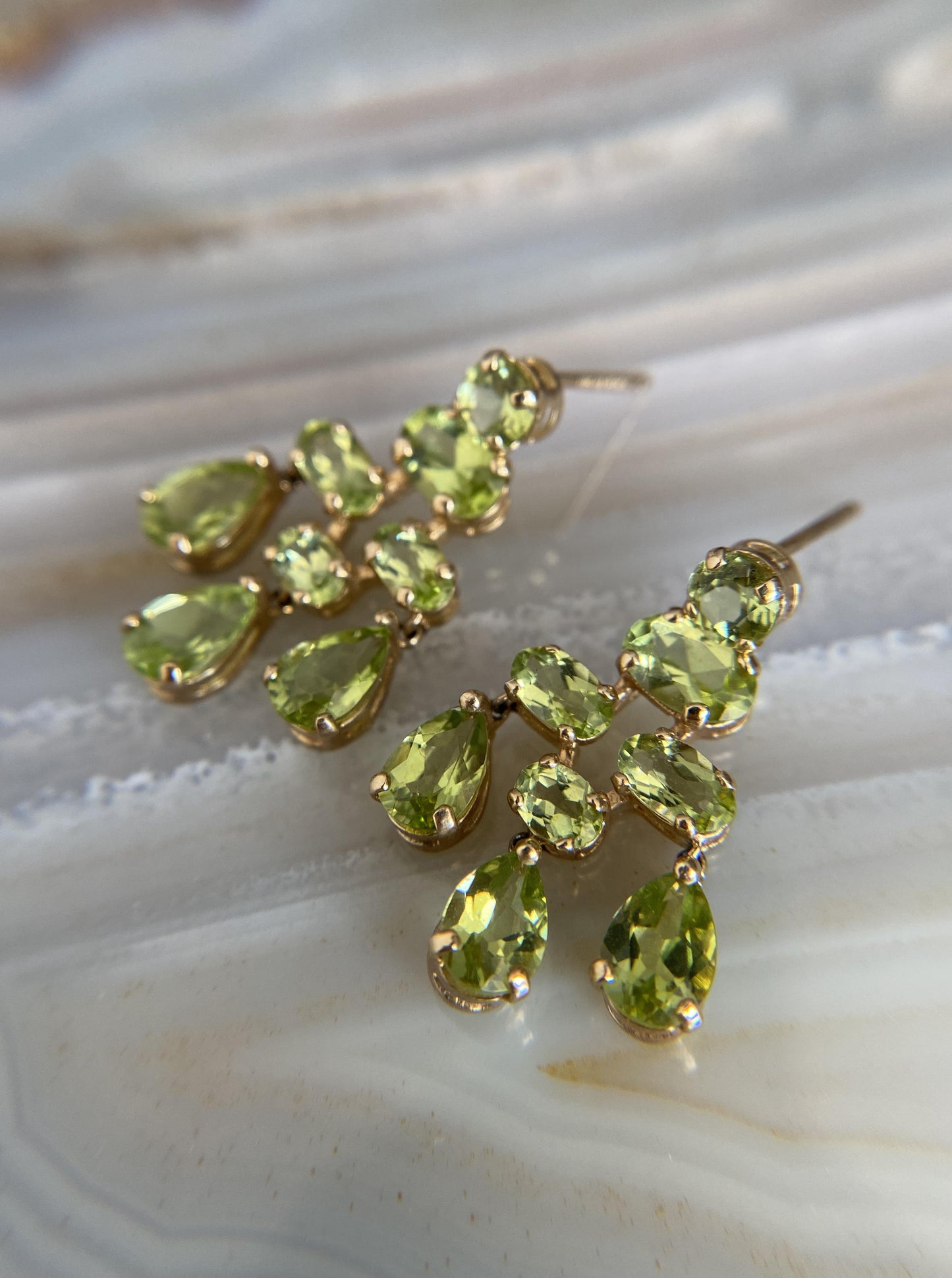 Estate Peridot Chandelier Earrings