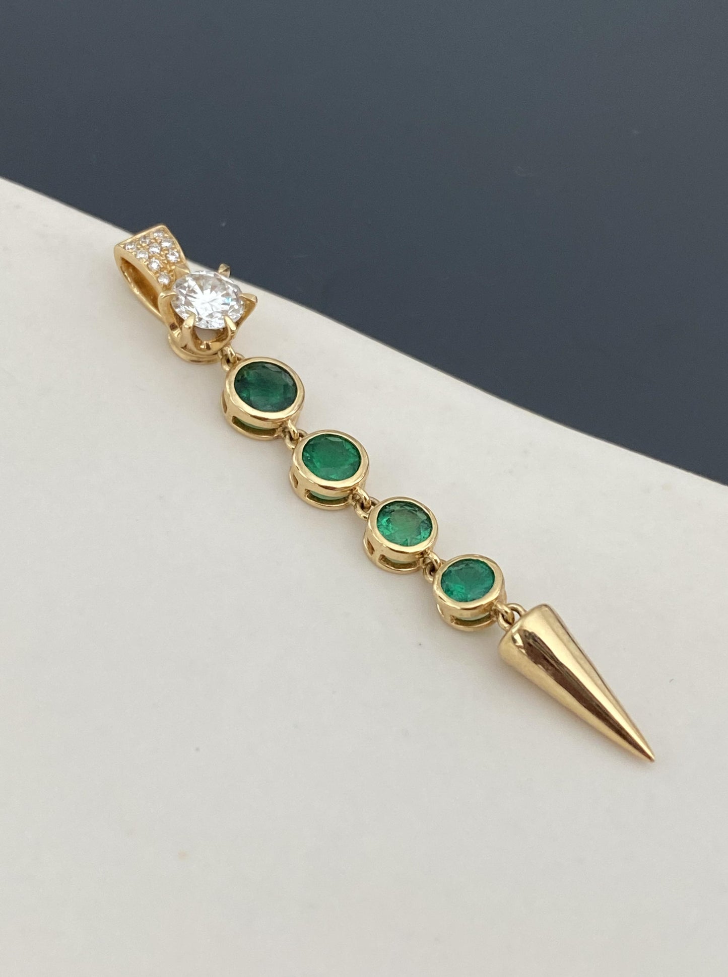 Emerald & Diamond Drop Charm