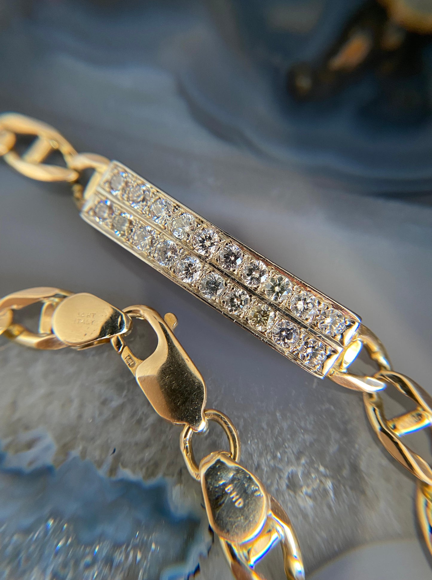 Vintage Diamond Bar Mariner Bracelet