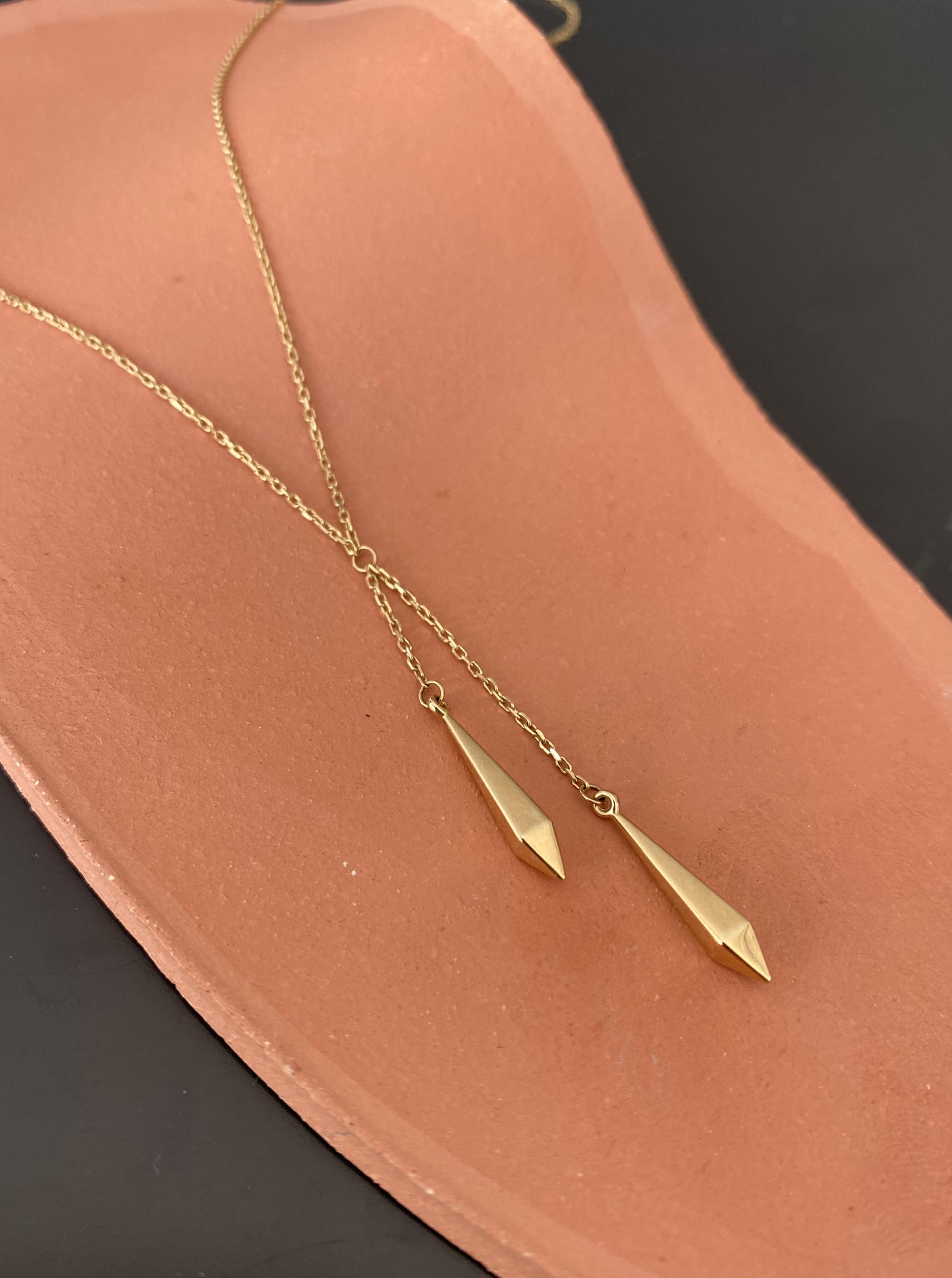 Double Spheres Lariat Necklace