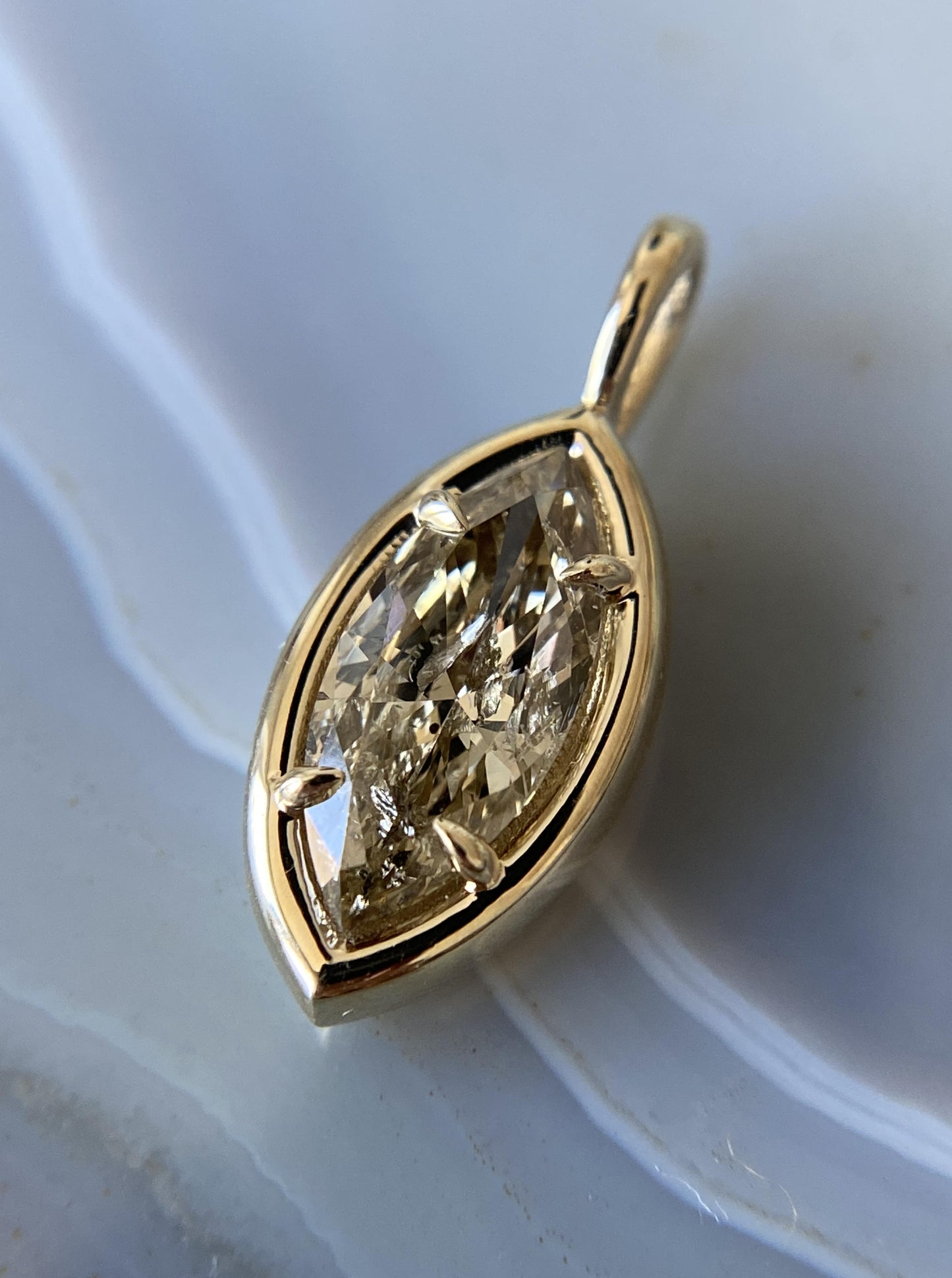 Brown Diamond Charm (Marquise Shape)