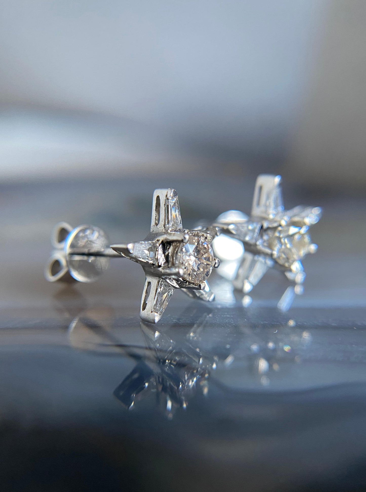 Star Diamond Earrings Studs