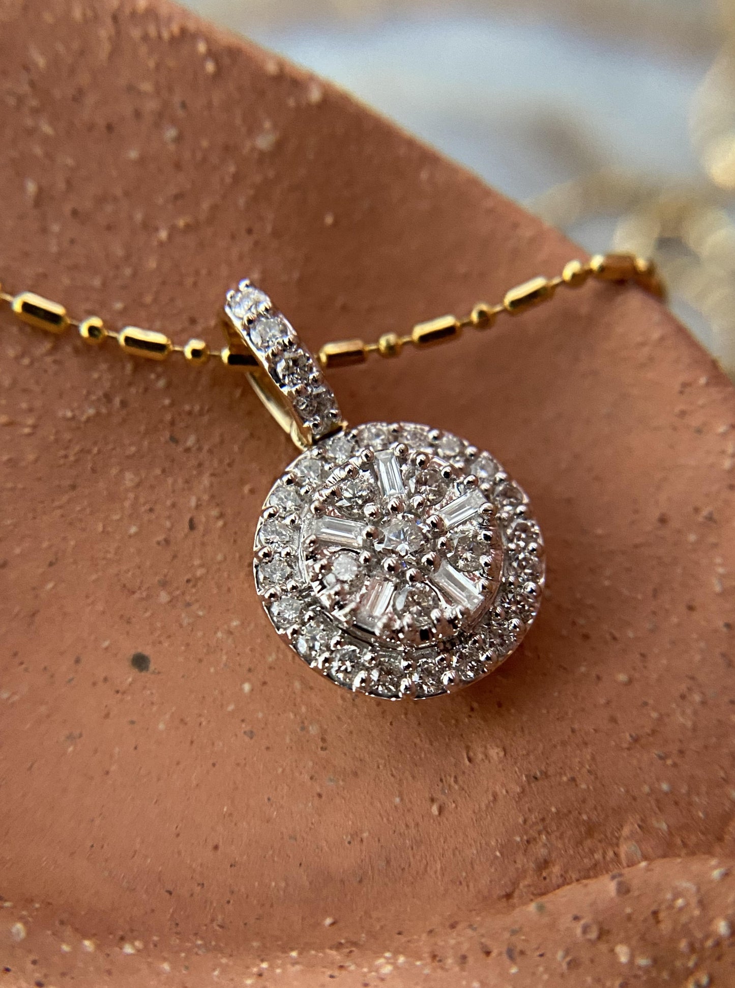 Diamond Cluster Pendant Necklace