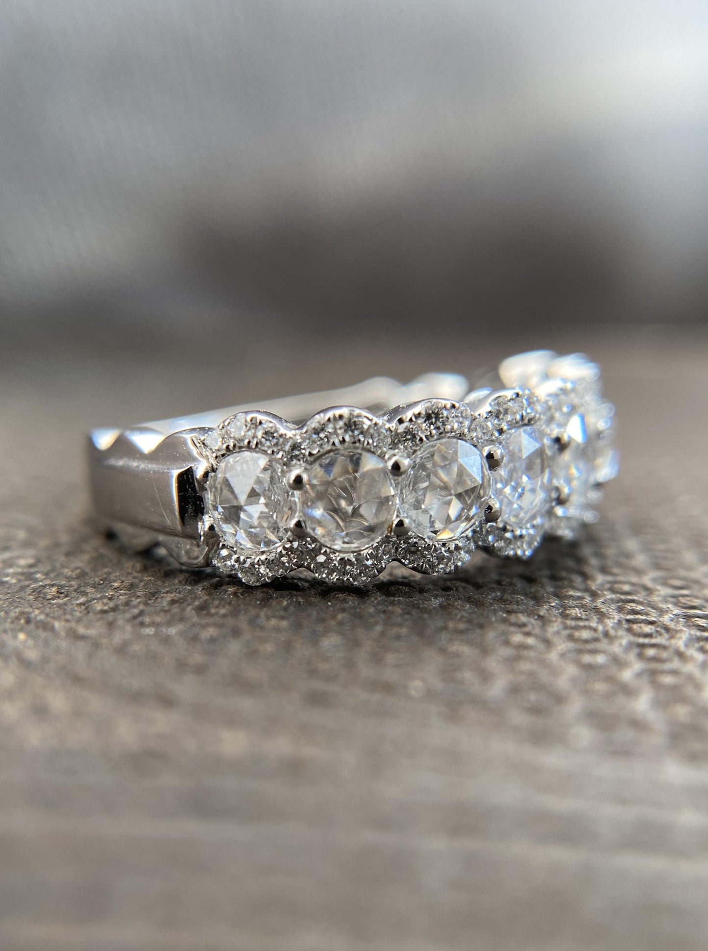 18K Rose Cut Diamond Band