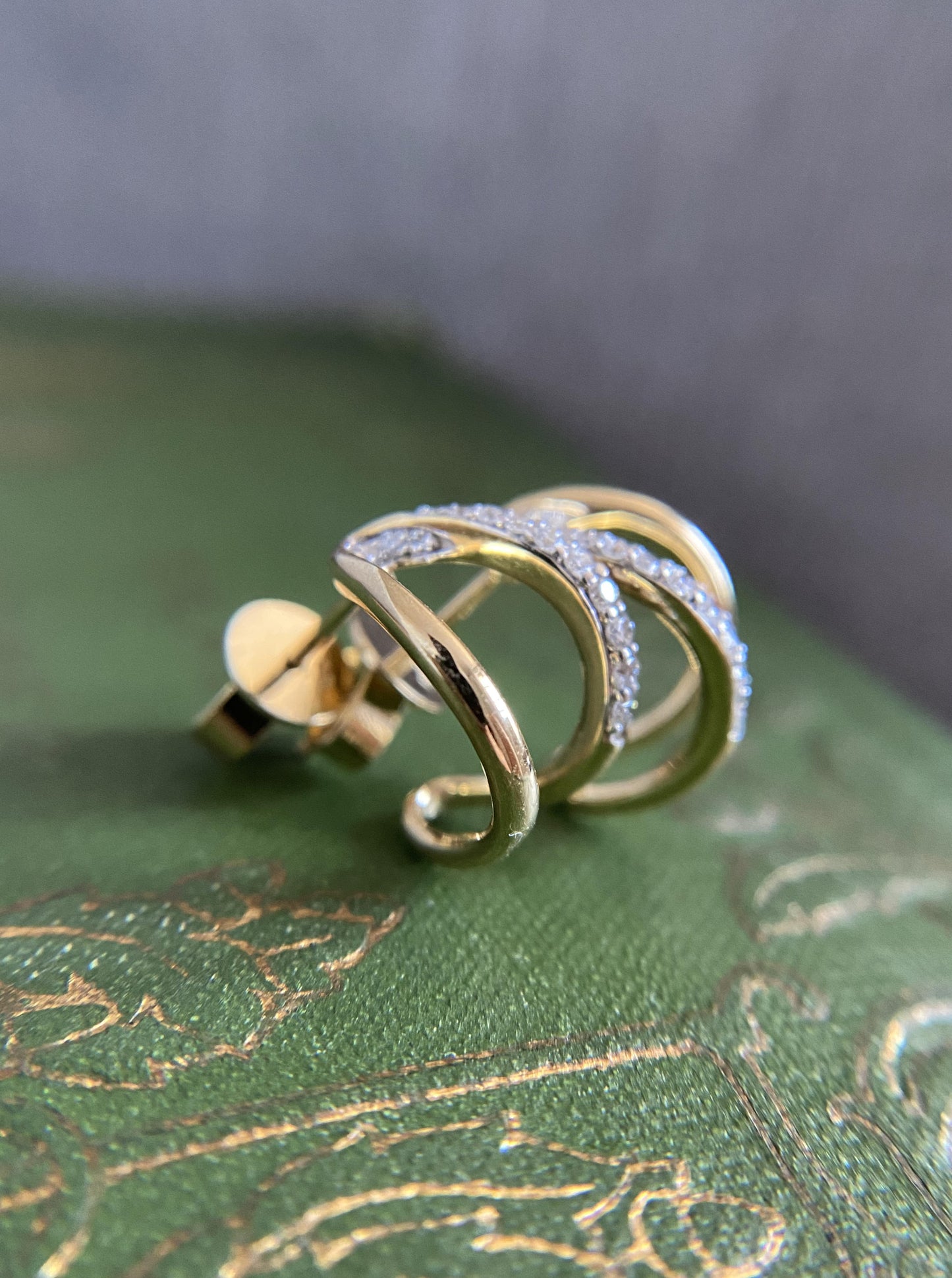 Diamond Serif Loop Studs