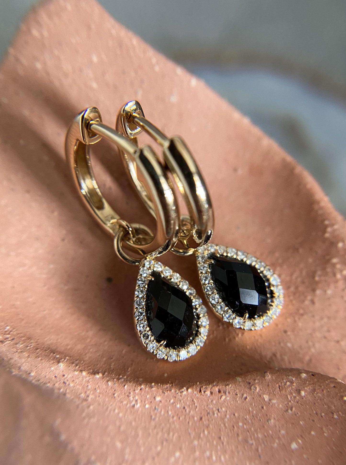 Pear Onyx Dangle Earrings