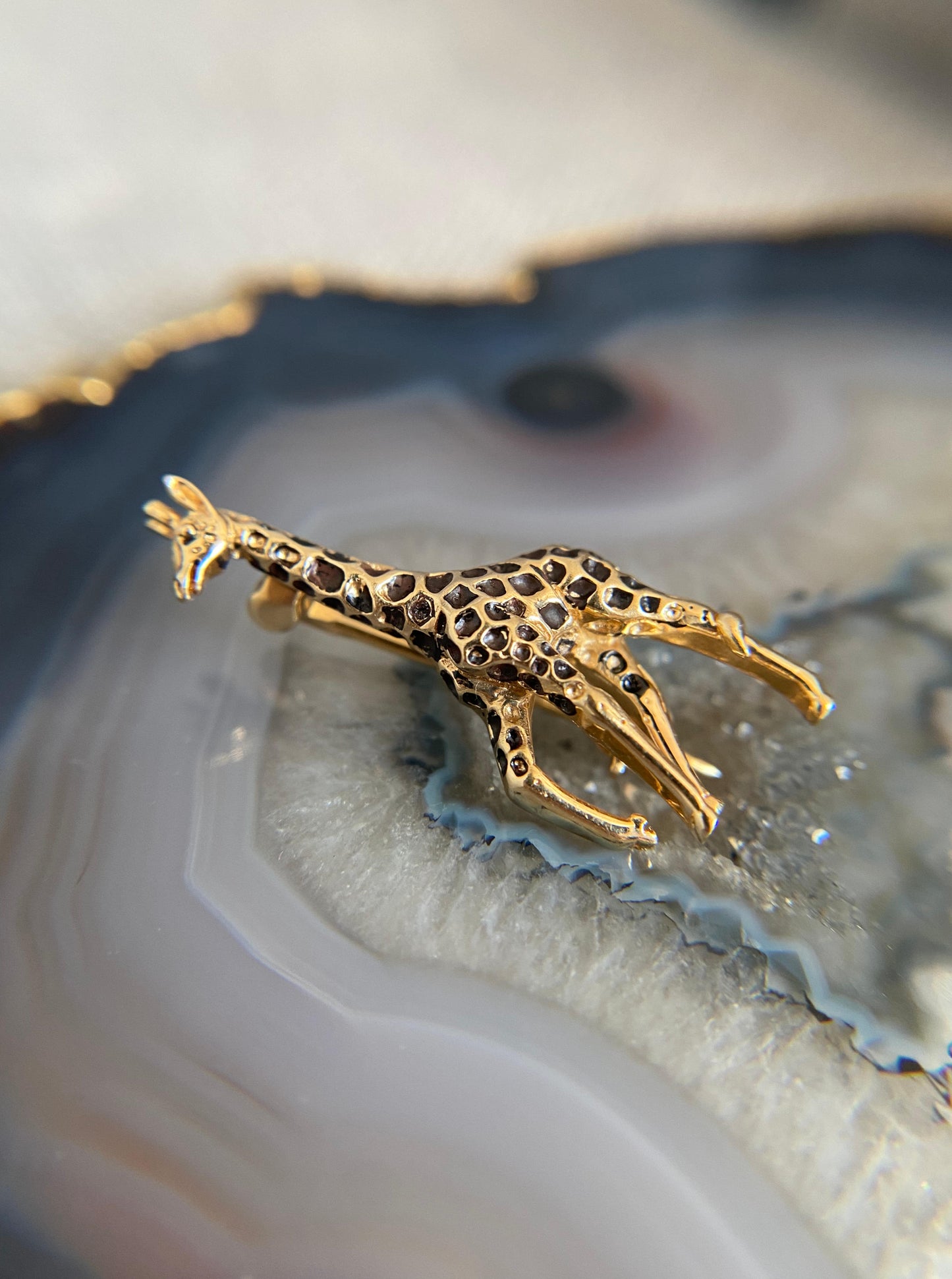 Vintage Giraffe Enamel Brooch