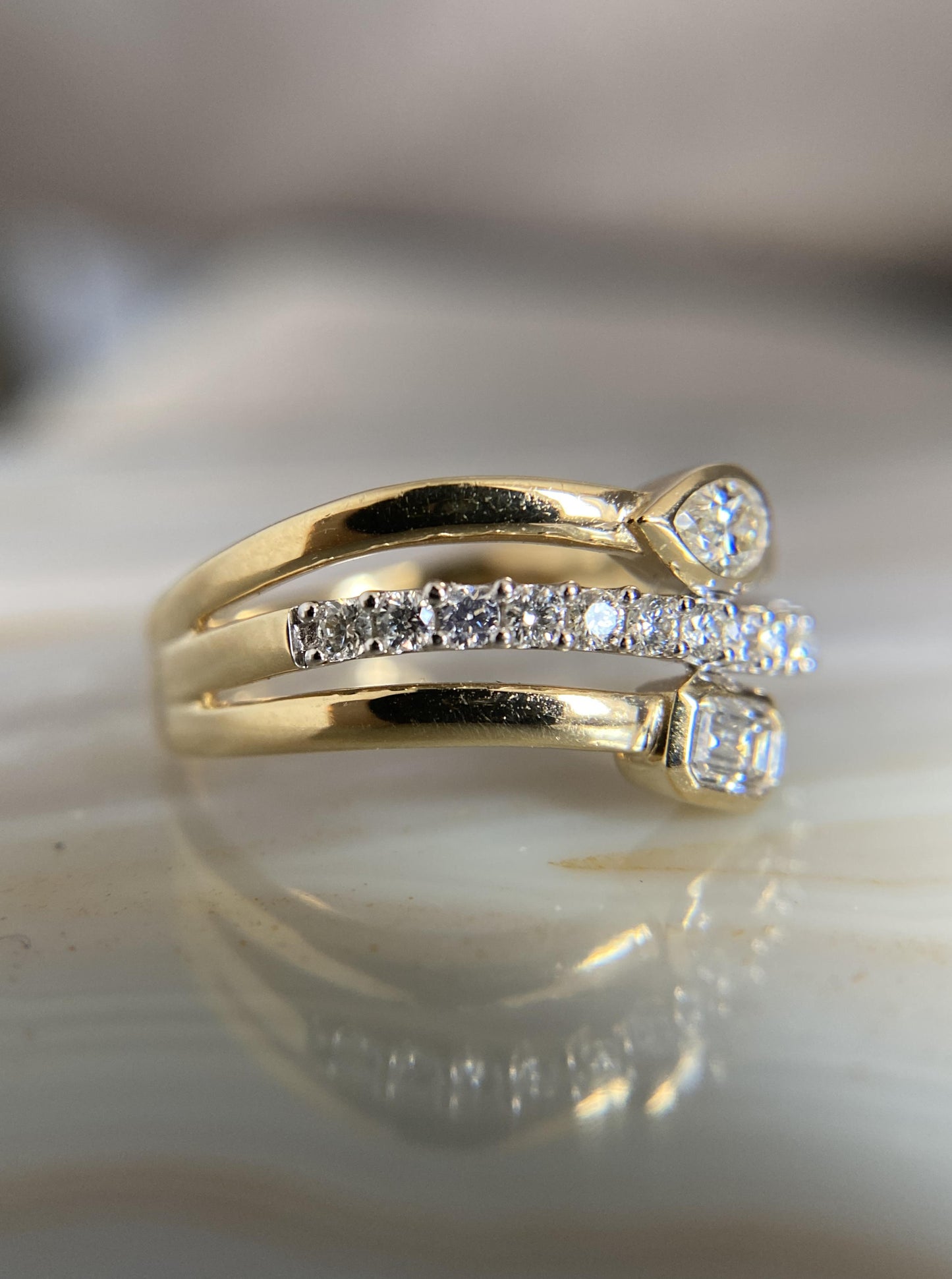 Three Tier Diamond Band