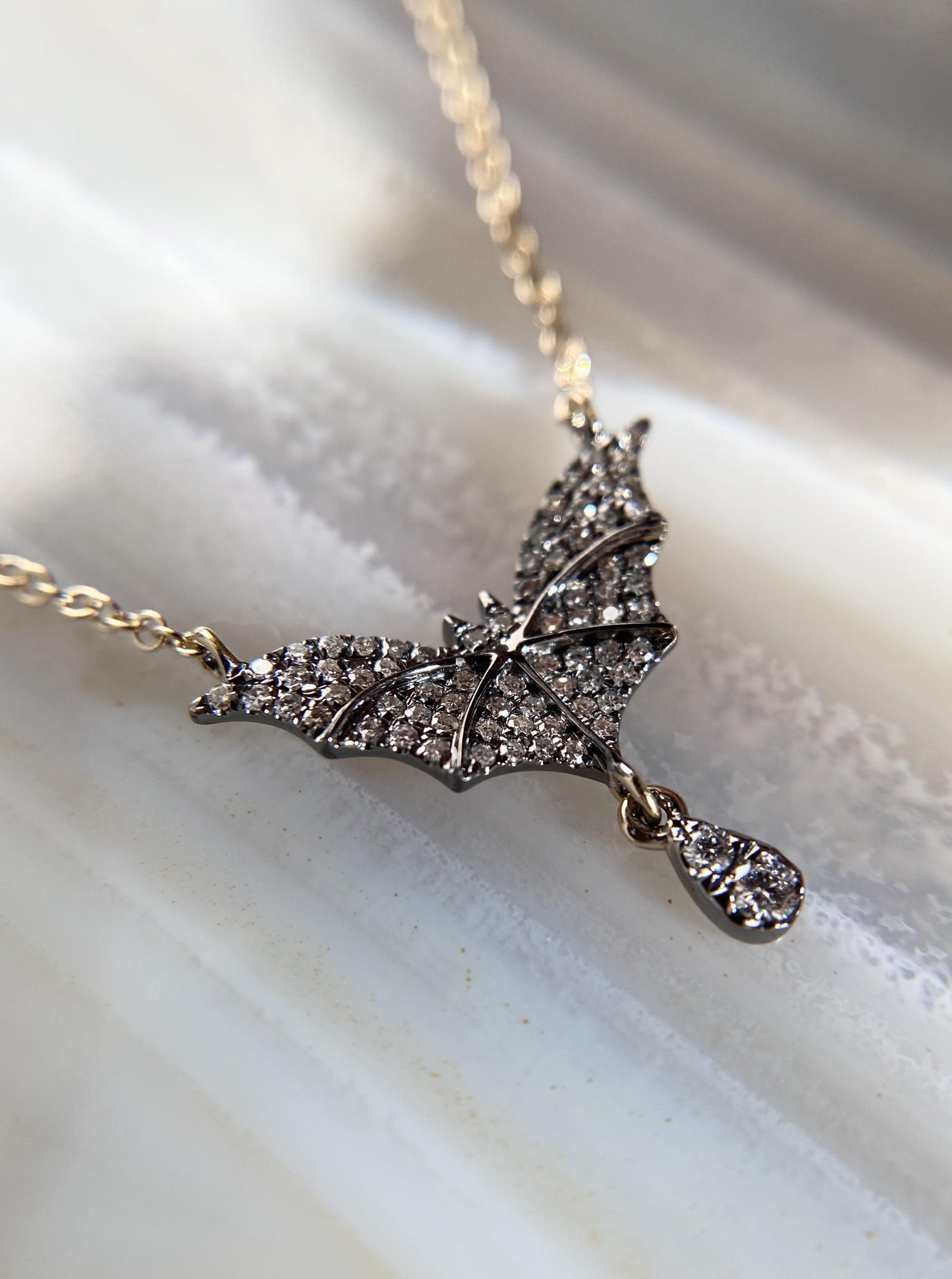 Diamond Bat Necklace