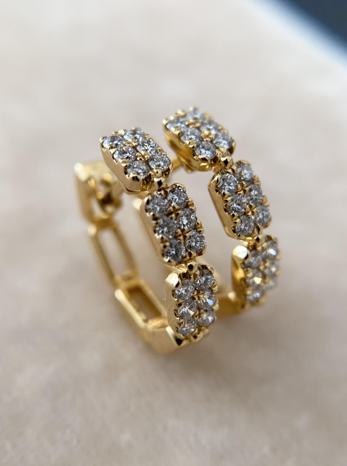 Three Rectangle Cluster Diamond hoops