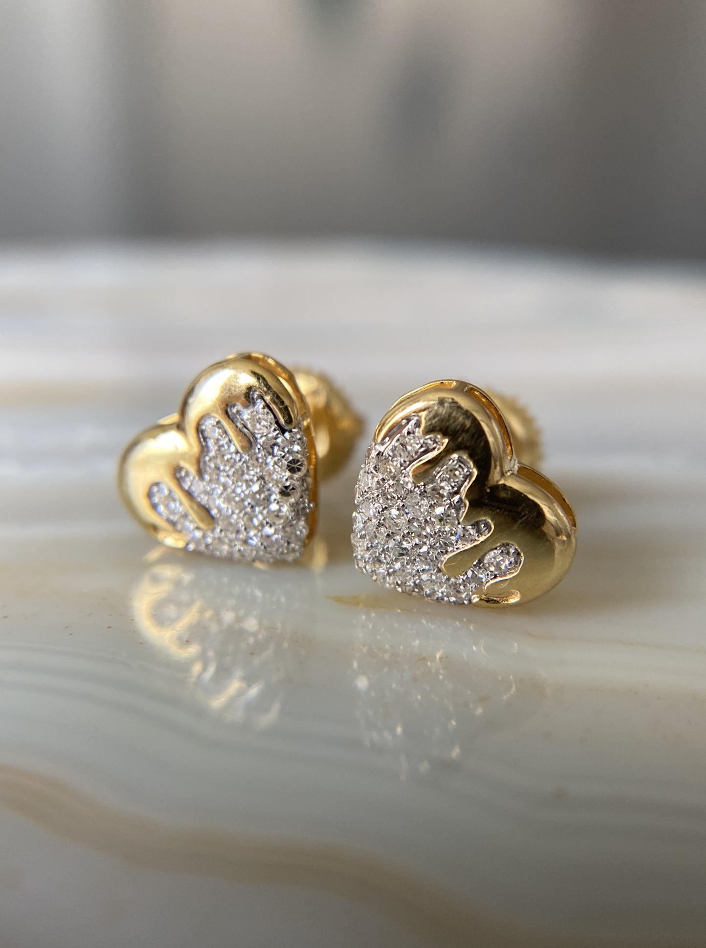 Melt Diamond Heart Studs