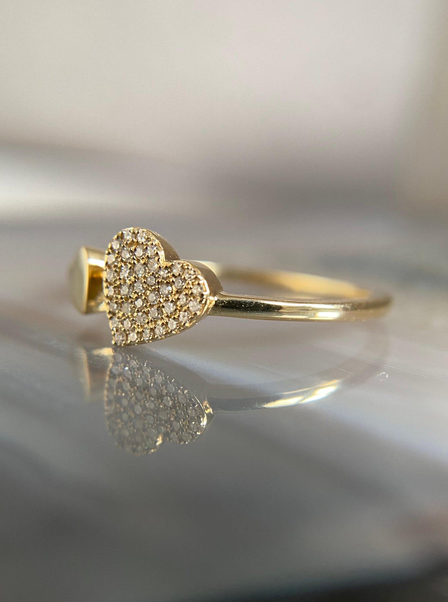 Open Heart Diamond Ring