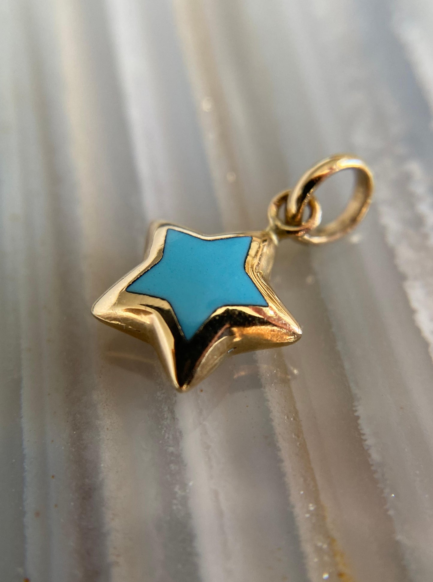 Turquoise Puffy Star Charm