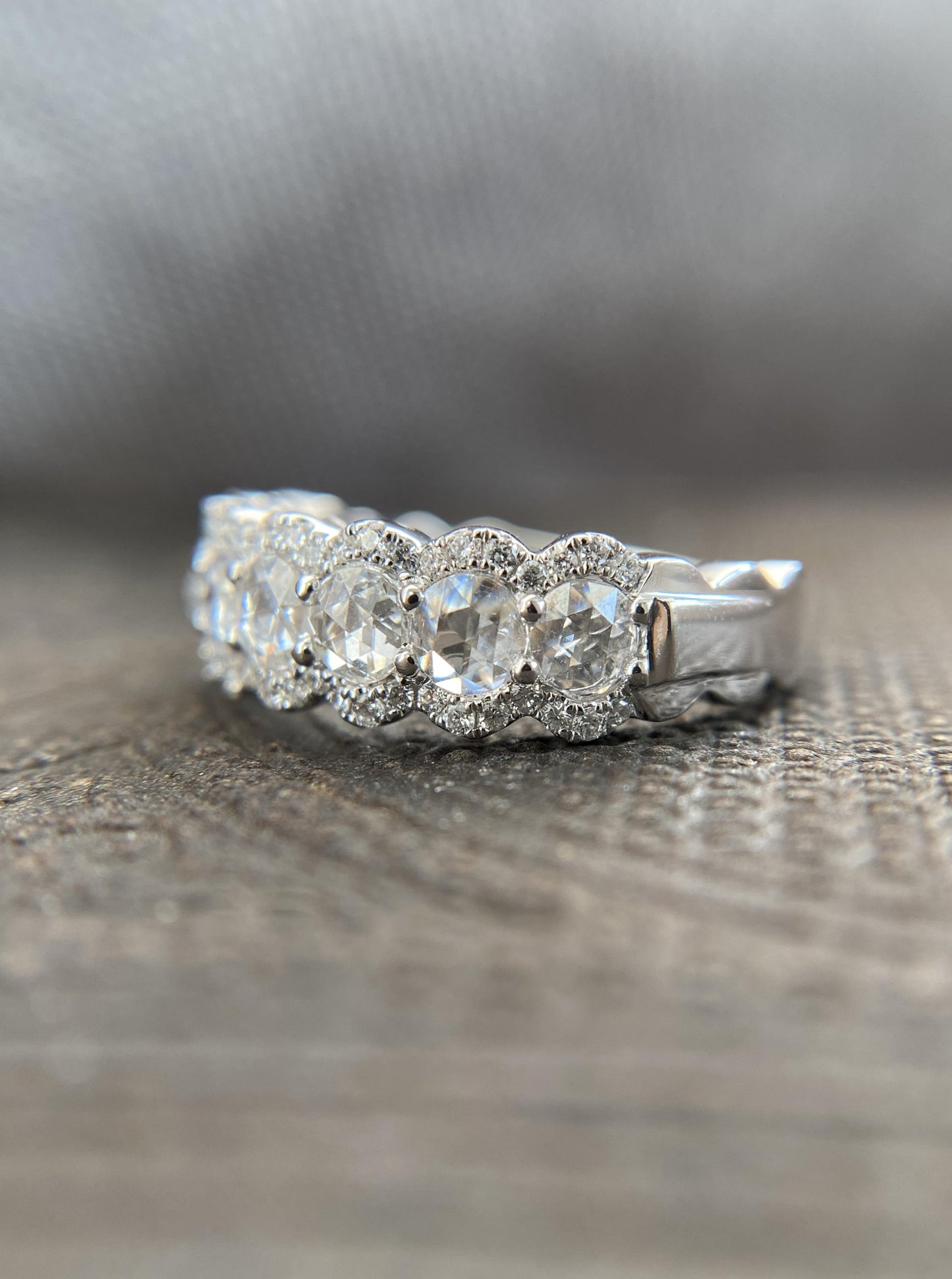 18K Rose Cut Diamond Band