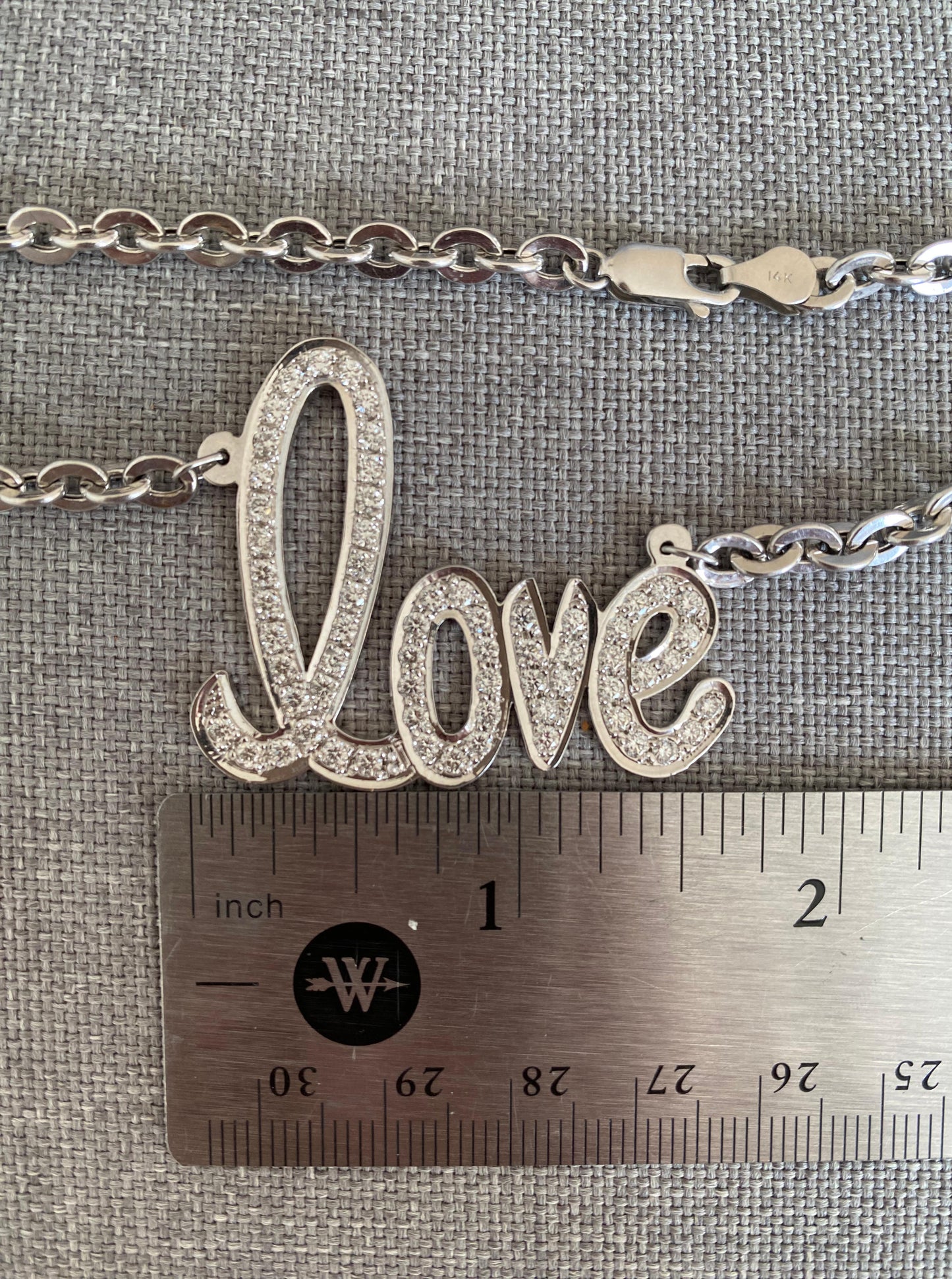 White Gold LOVE Diamond Necklace