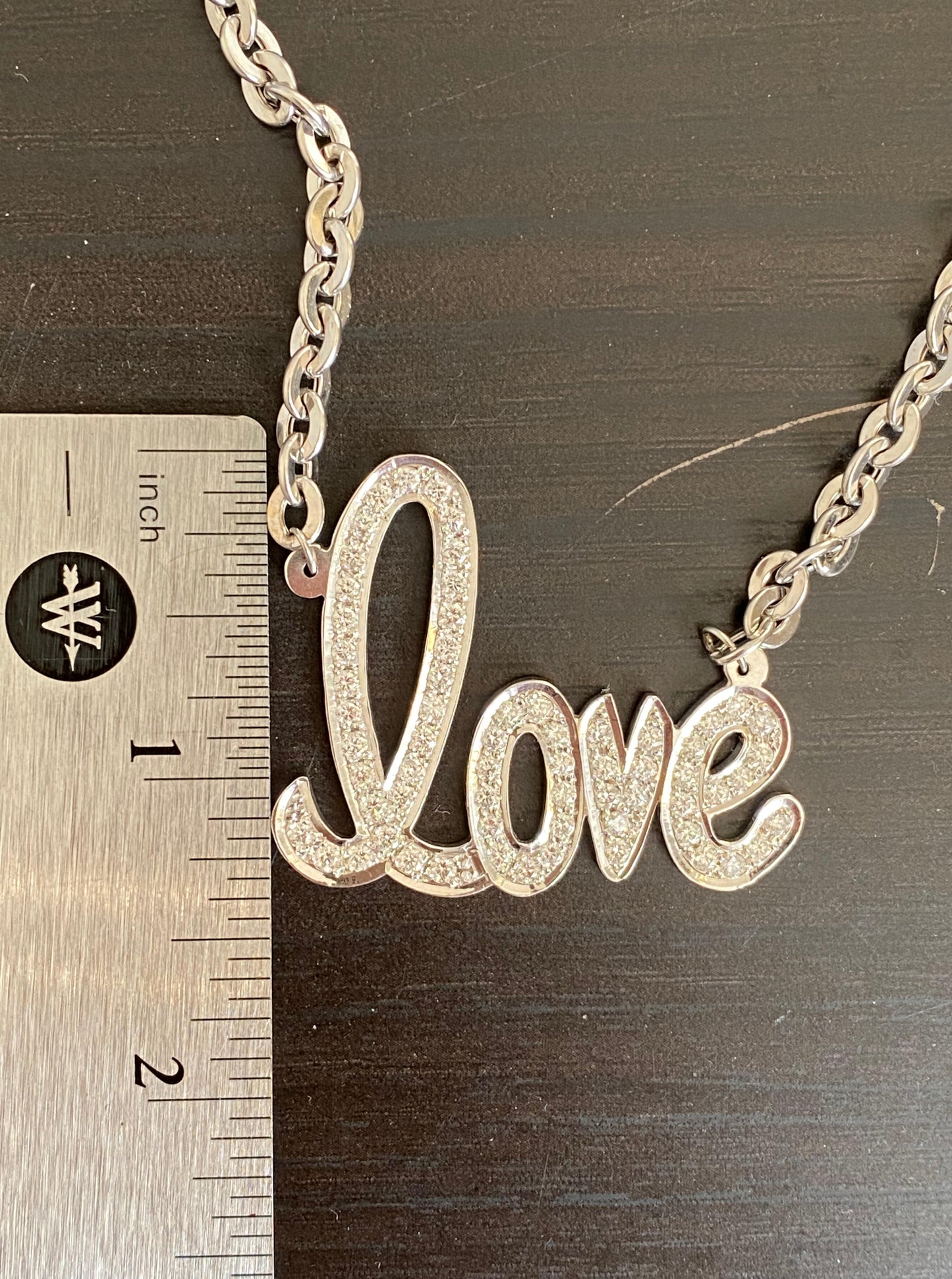 White Gold LOVE Diamond Necklace