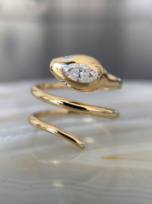 Marquise Diamond Snake Ring