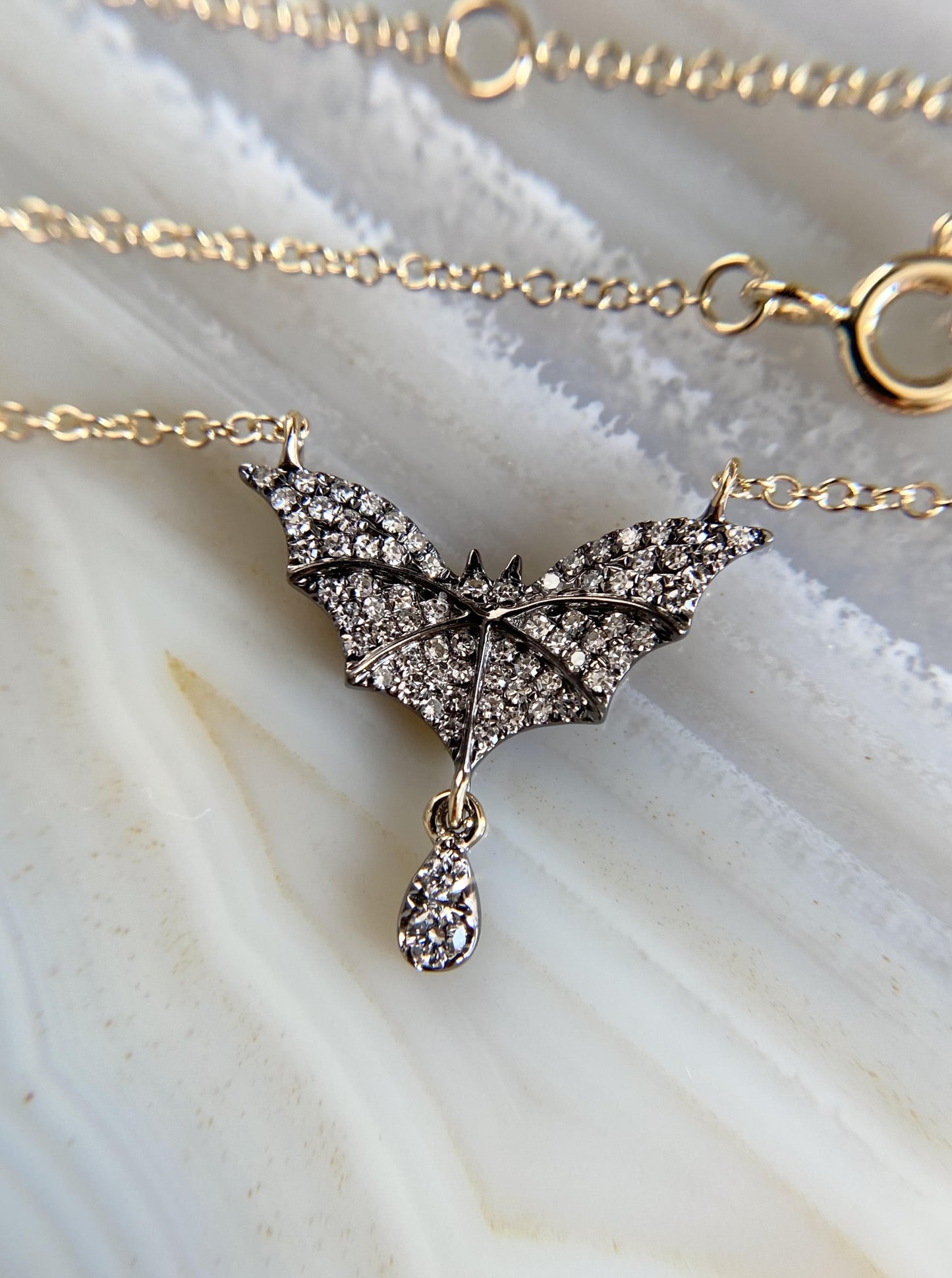 Diamond Bat Necklace