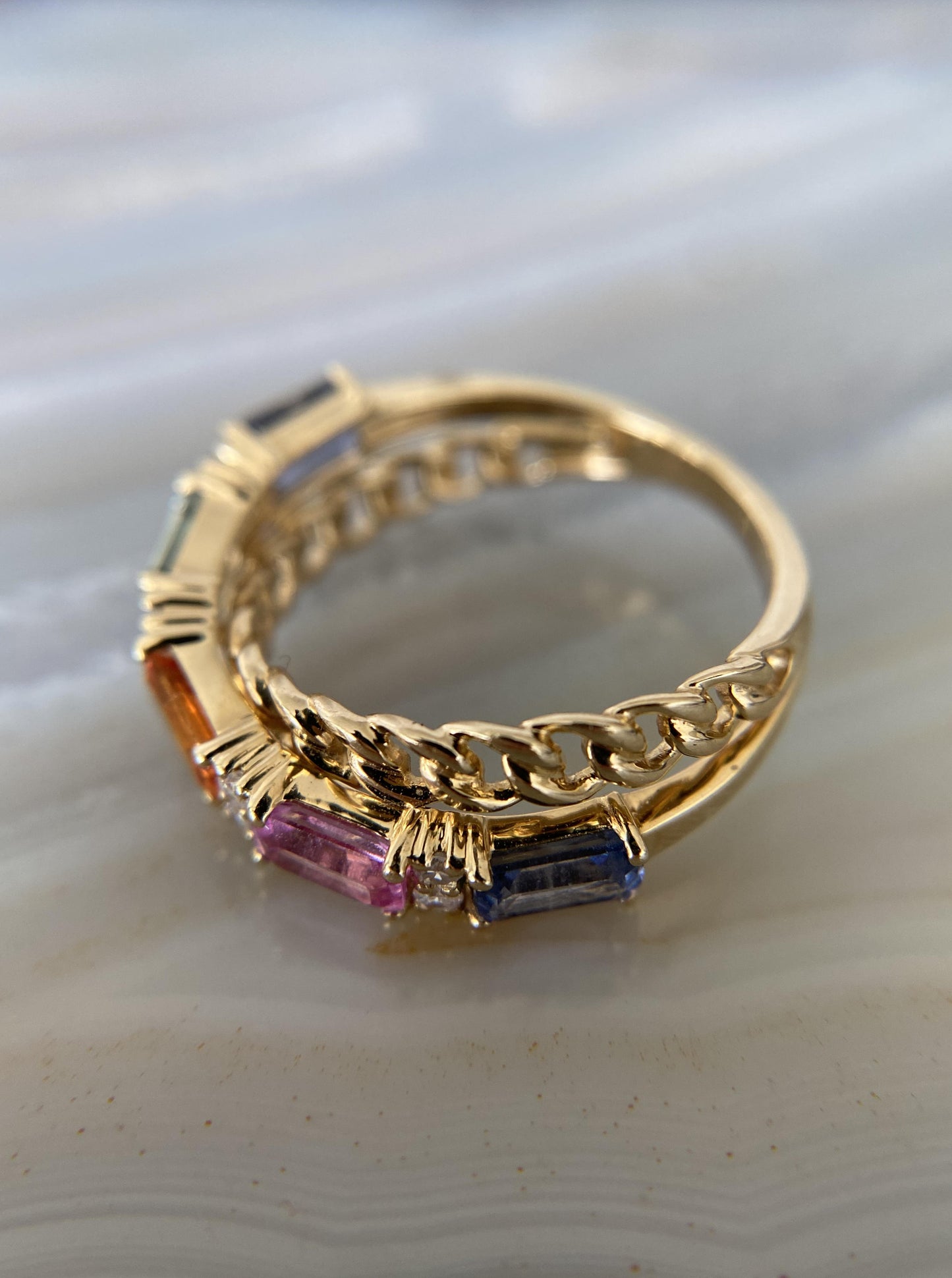 Criss Cross Muti Sapphire Band