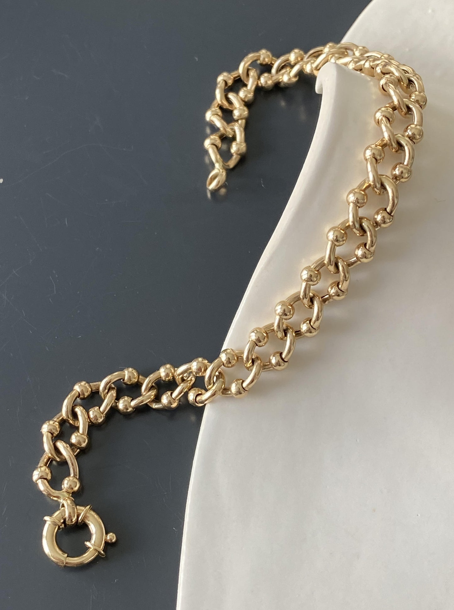 Oval Beaded Link Bracelet