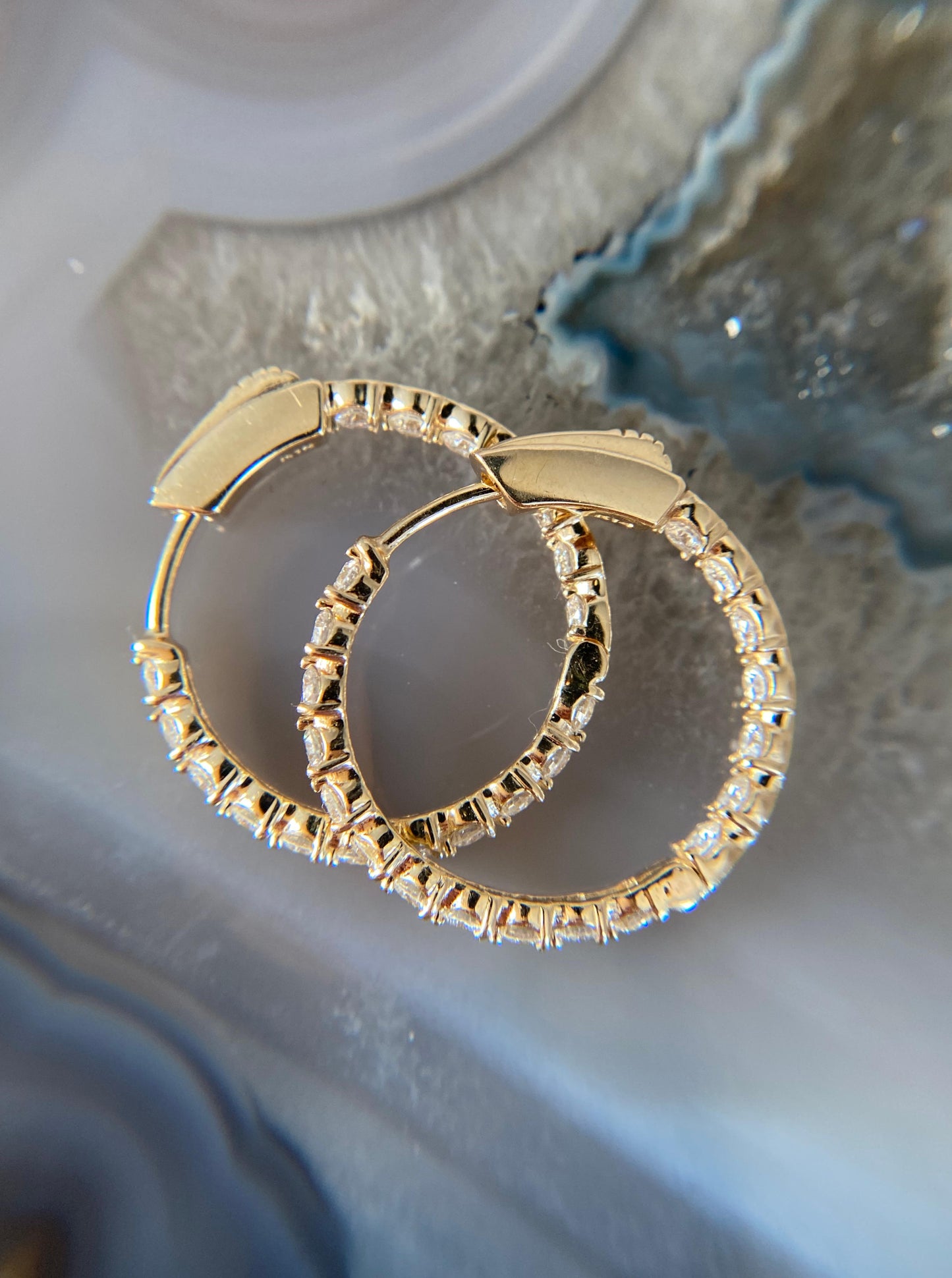 In and Out Lab Diamond Hoops