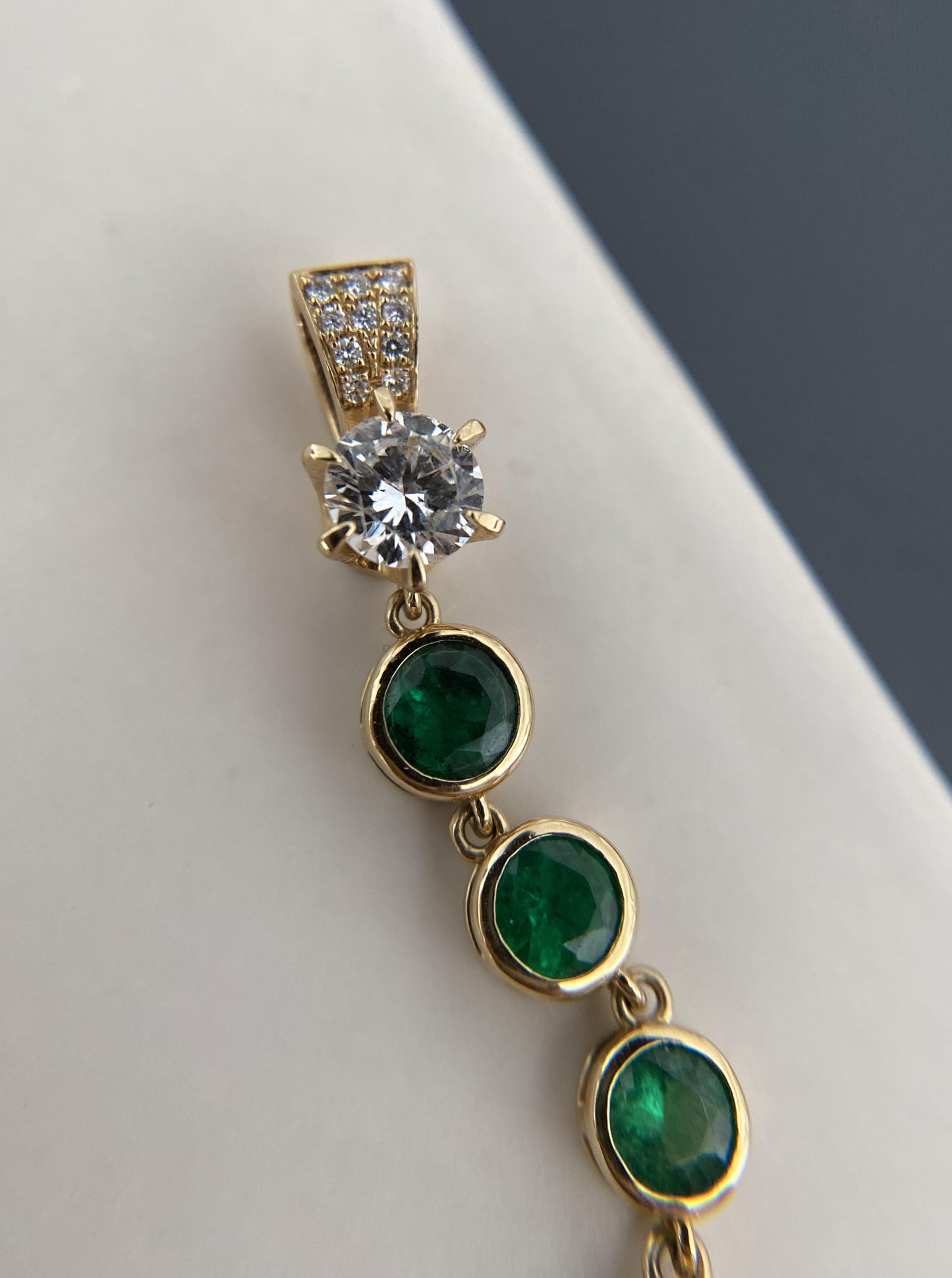 Emerald & Diamond Drop Charm